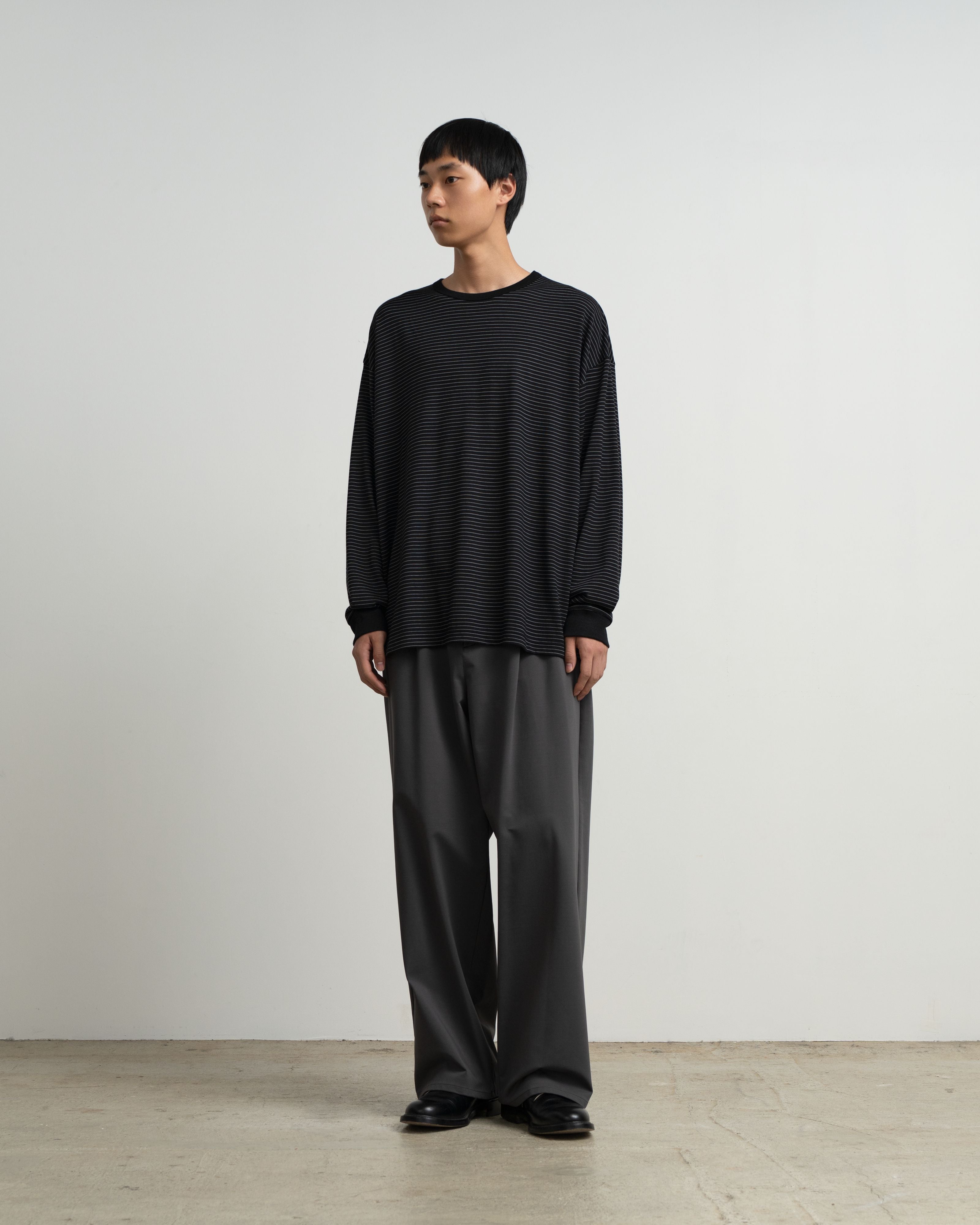 Graphpaper MEN【9/5(土)発売】Fine Wool Border L/S Crew Neck Tee