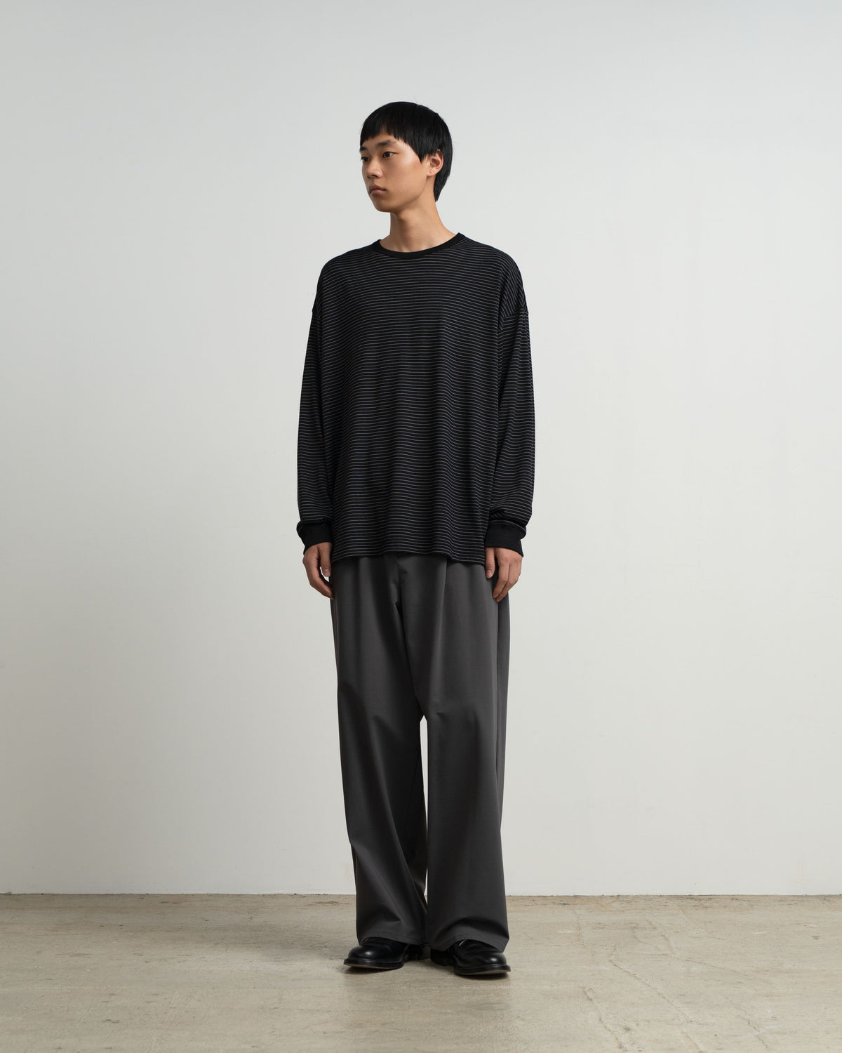 【9/5(土)発売】Fine Wool Border L/S Crew Neck Tee