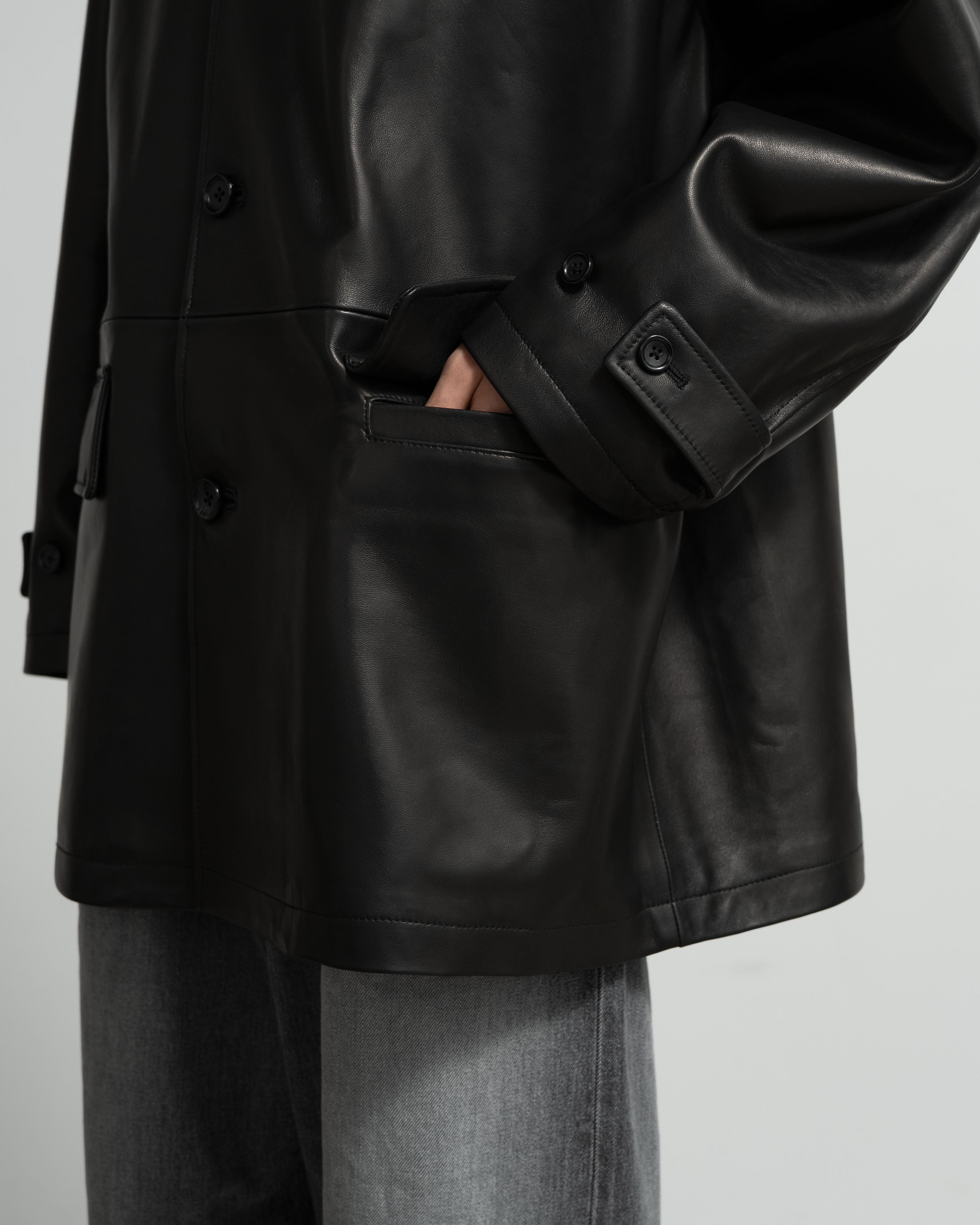 Lamb Leather Car Coat