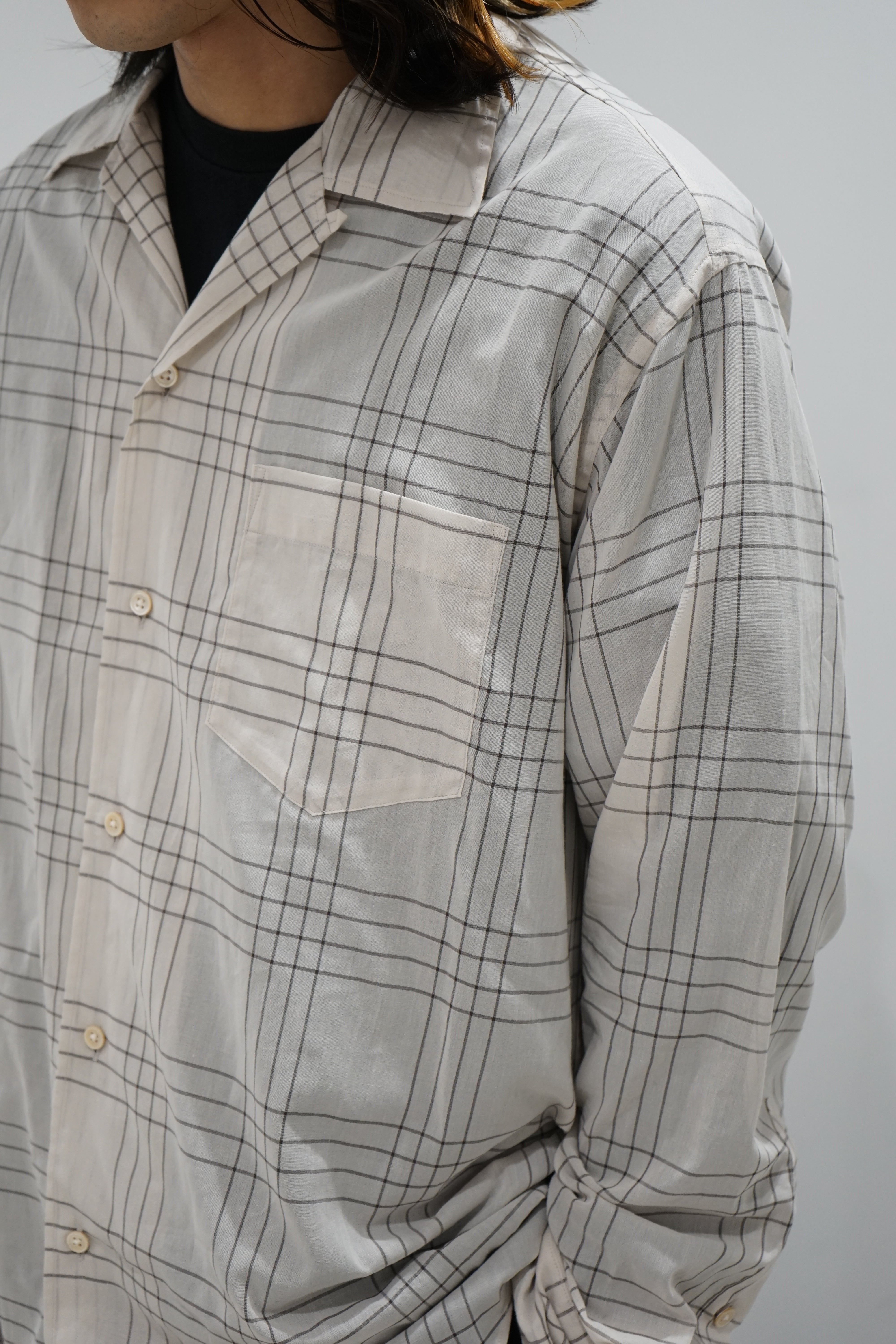 【26SS】60/1 ORGANIC COTTON HIGH TWISTED LOAN OPEN COLLAR L/S SHIRT