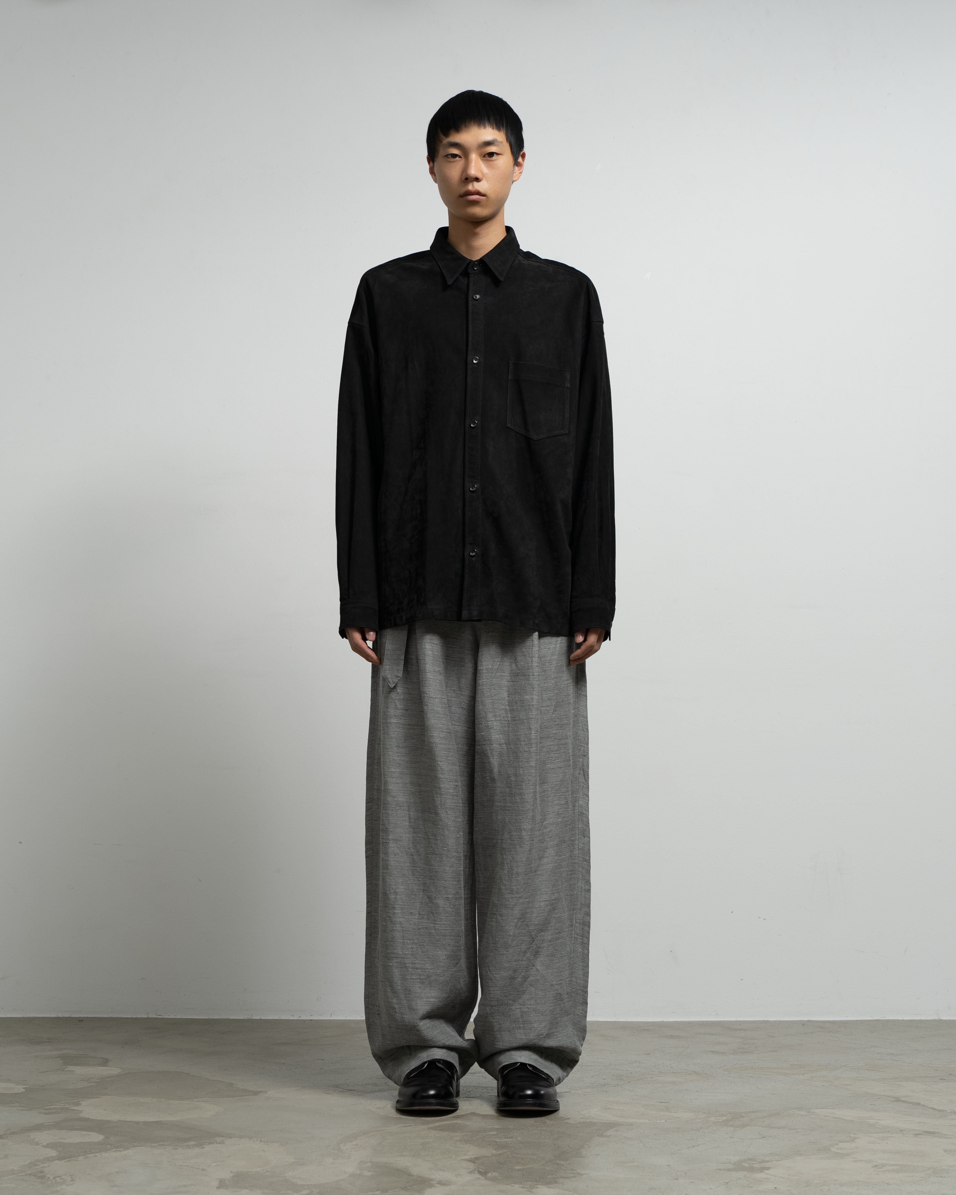 【2/28(土)発売】Cow Nubuck Leather L/S Oversized Regular Collar Shirt