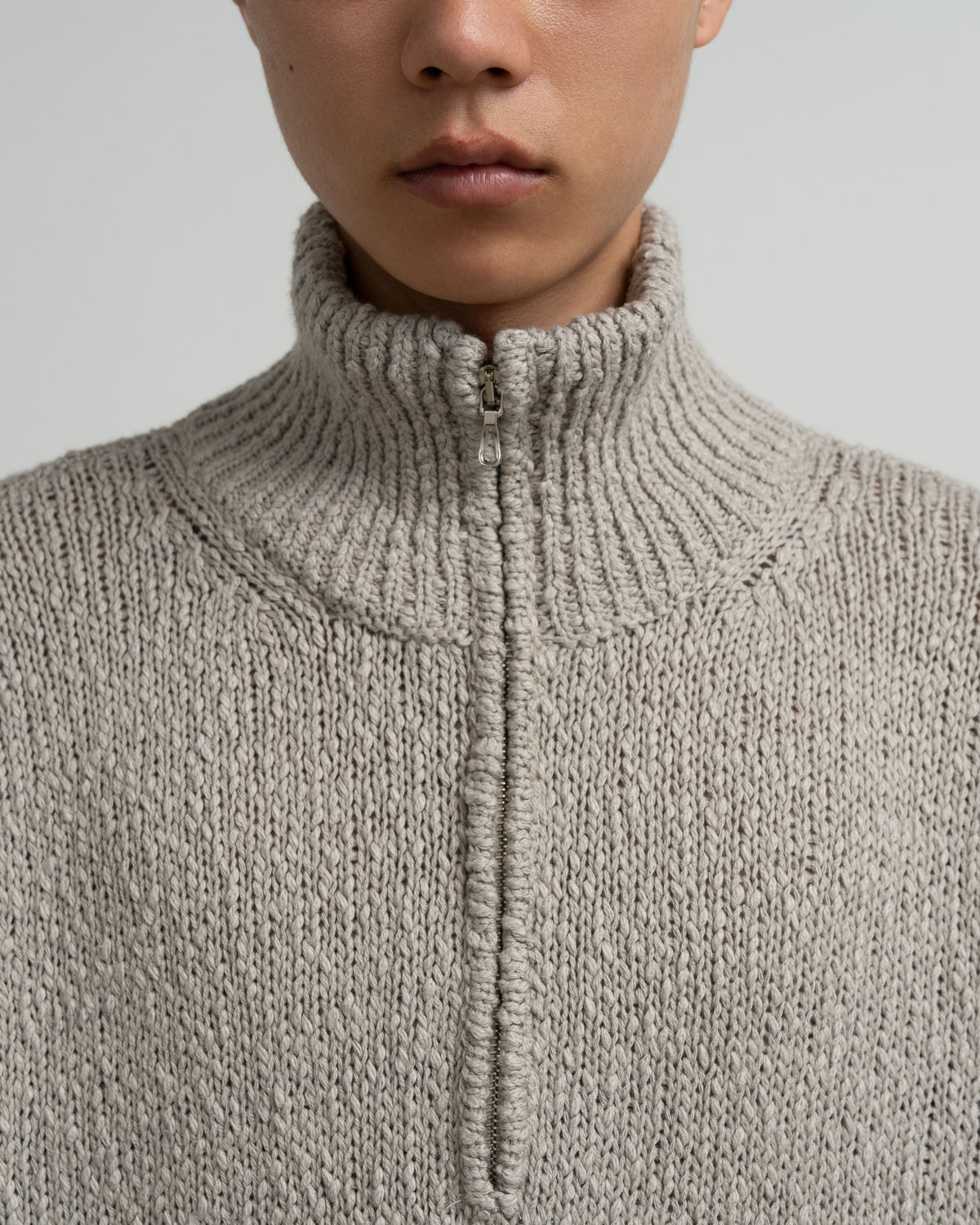 【9/12(土)発売】Cotton Wool Slub Oversized Half Zip Knit