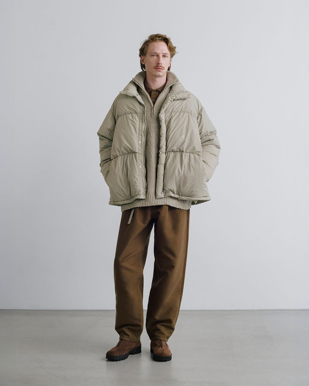 Cotton Double Serge Two Tuck Tapered Pants