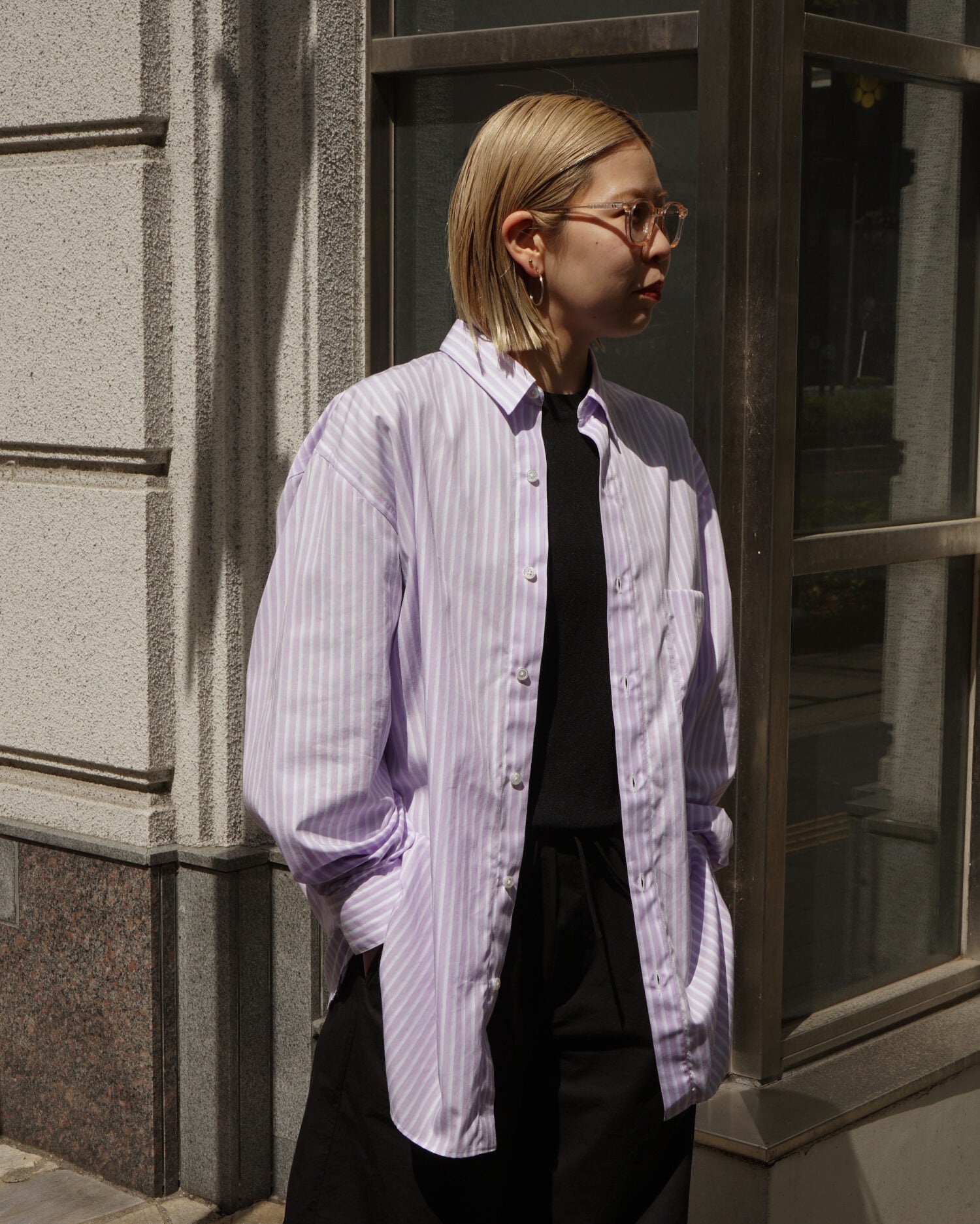 Handmade Men’s Classic Collar Shirt（Mauve/White.ST)