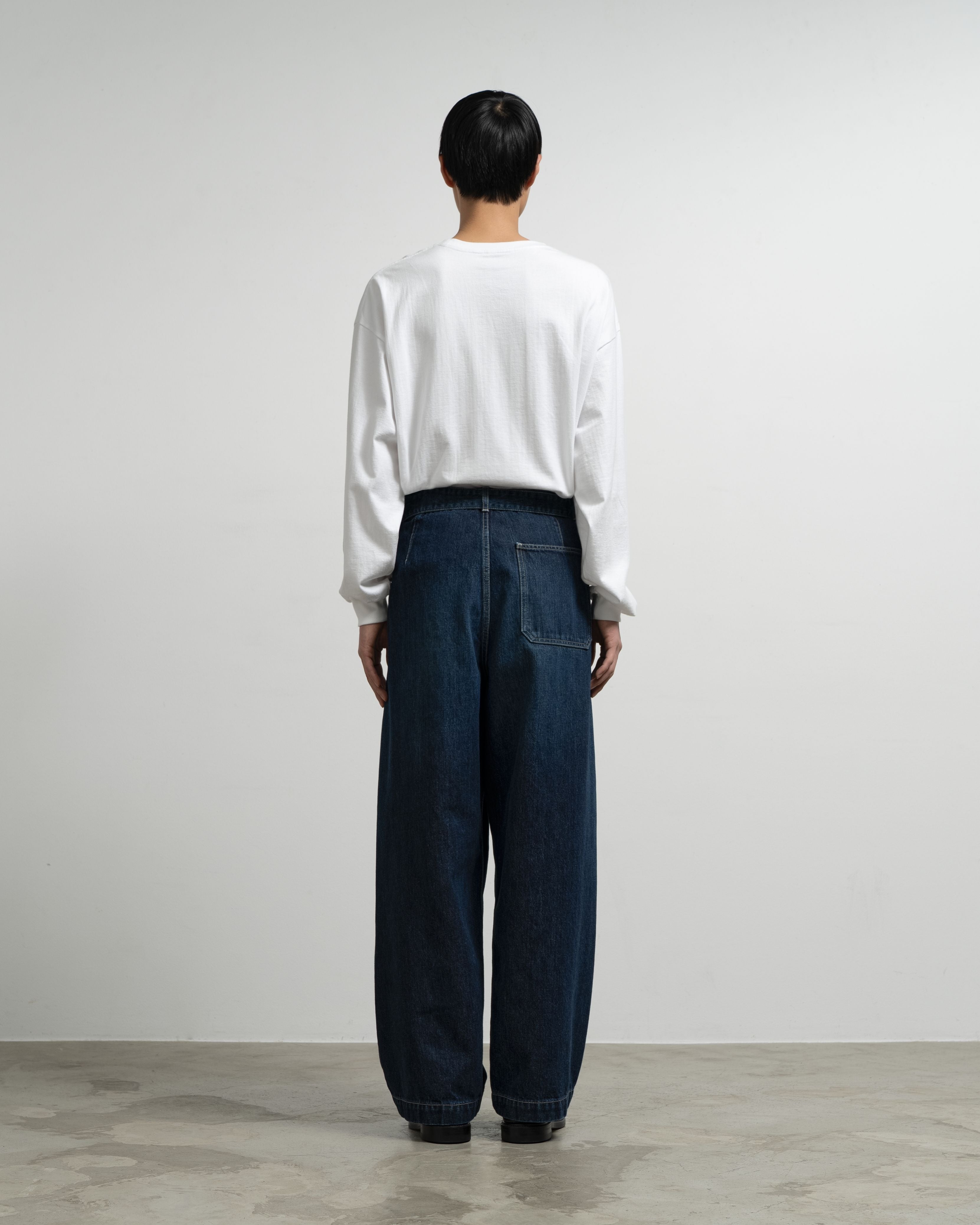 Selvage Denim Belted Pants -DARK FADE-