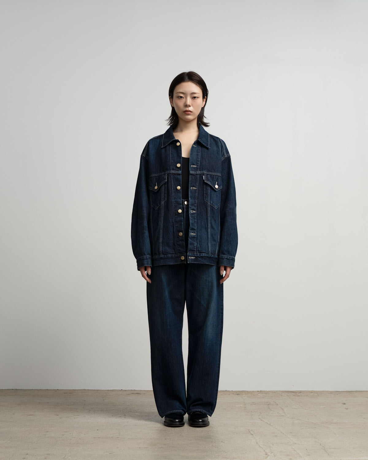 Selvage Denim Trucker Jacket -DARK FADE-