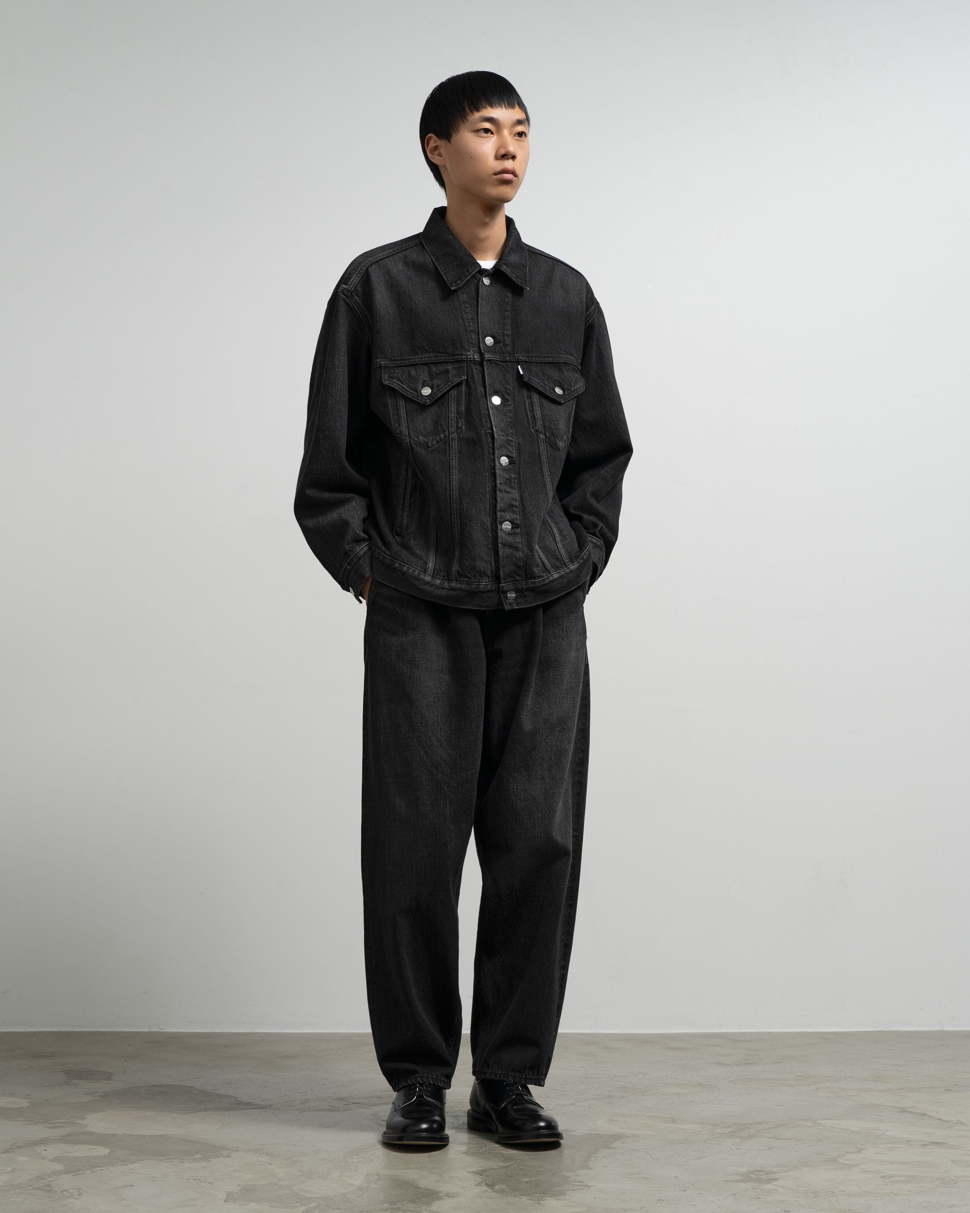 Selvage Denim Trucker Jacket -DARK FADE-