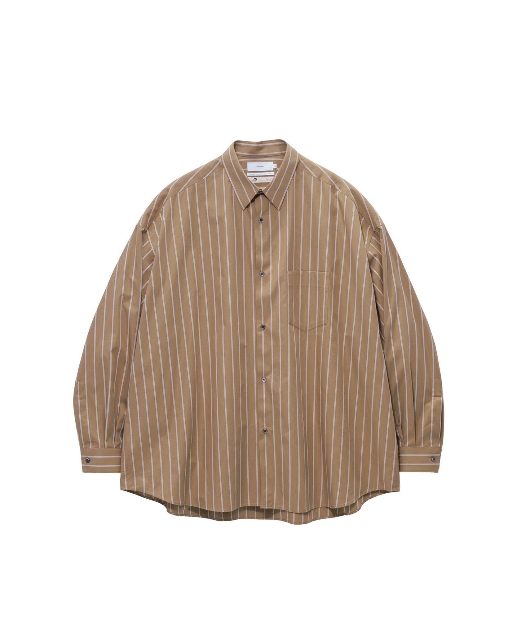 【8/8(土)発売】SIDOGRAS Brown Stripe L/S Oversized Regular Collar Shirt