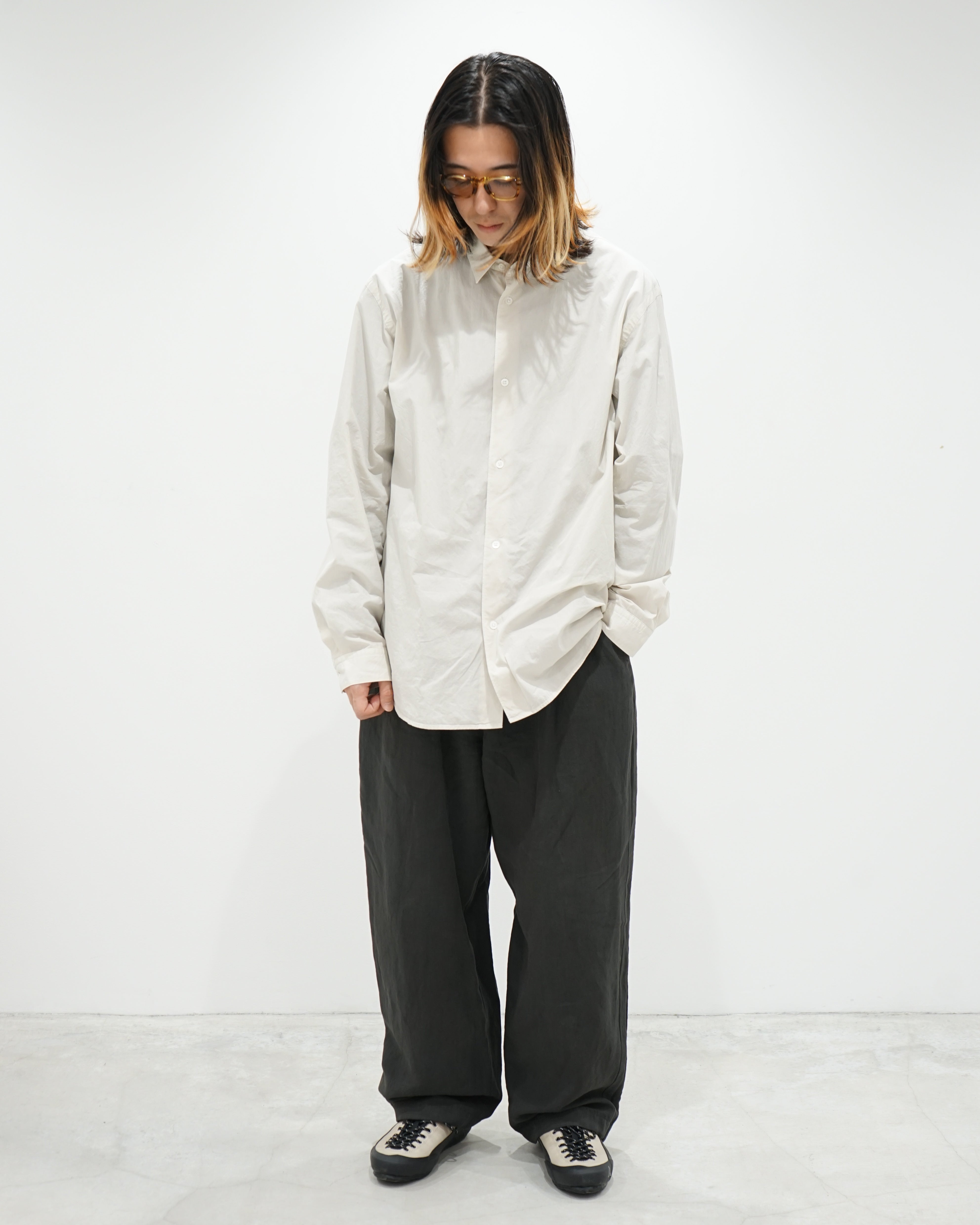 SHRINK COTTON LAWN OVERSIZED SHIRT