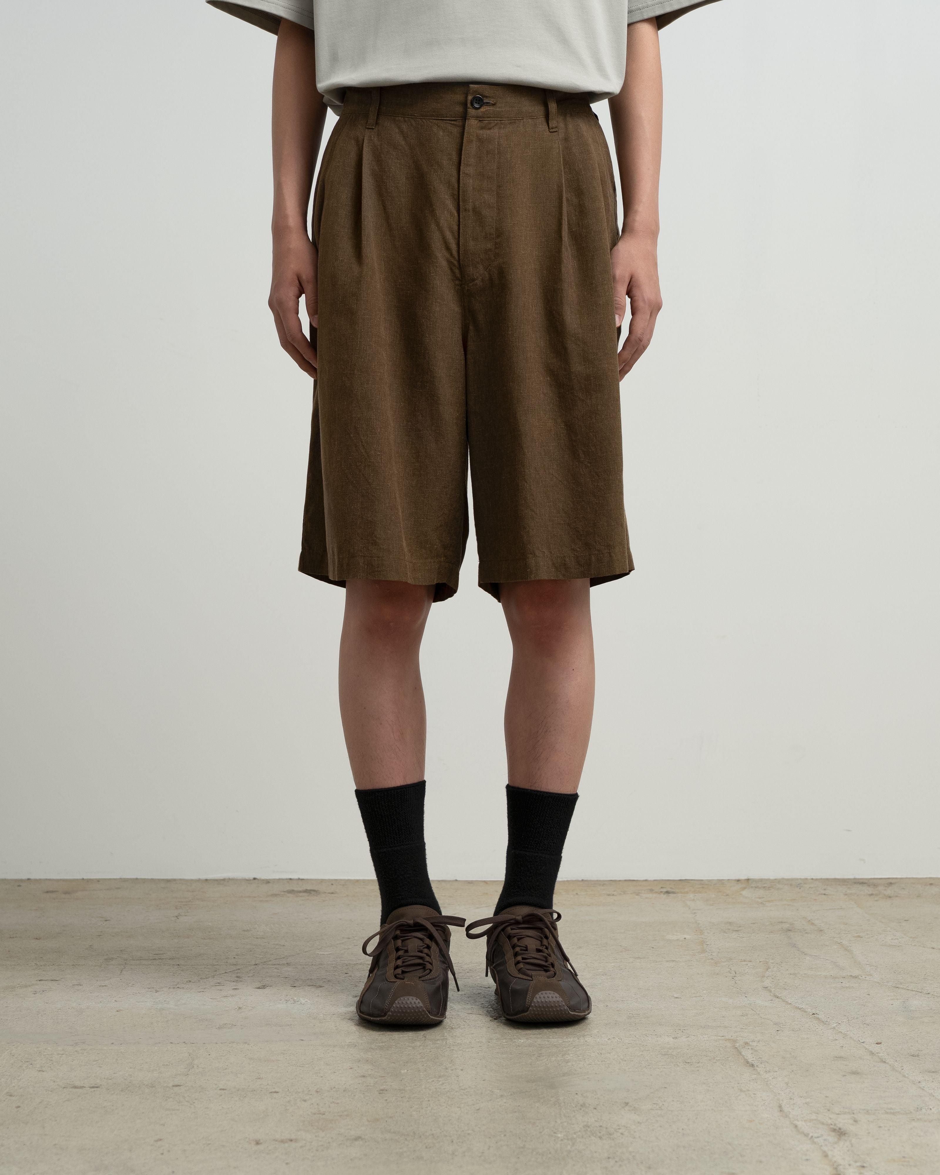 Linen Cupro Oversized Shorts