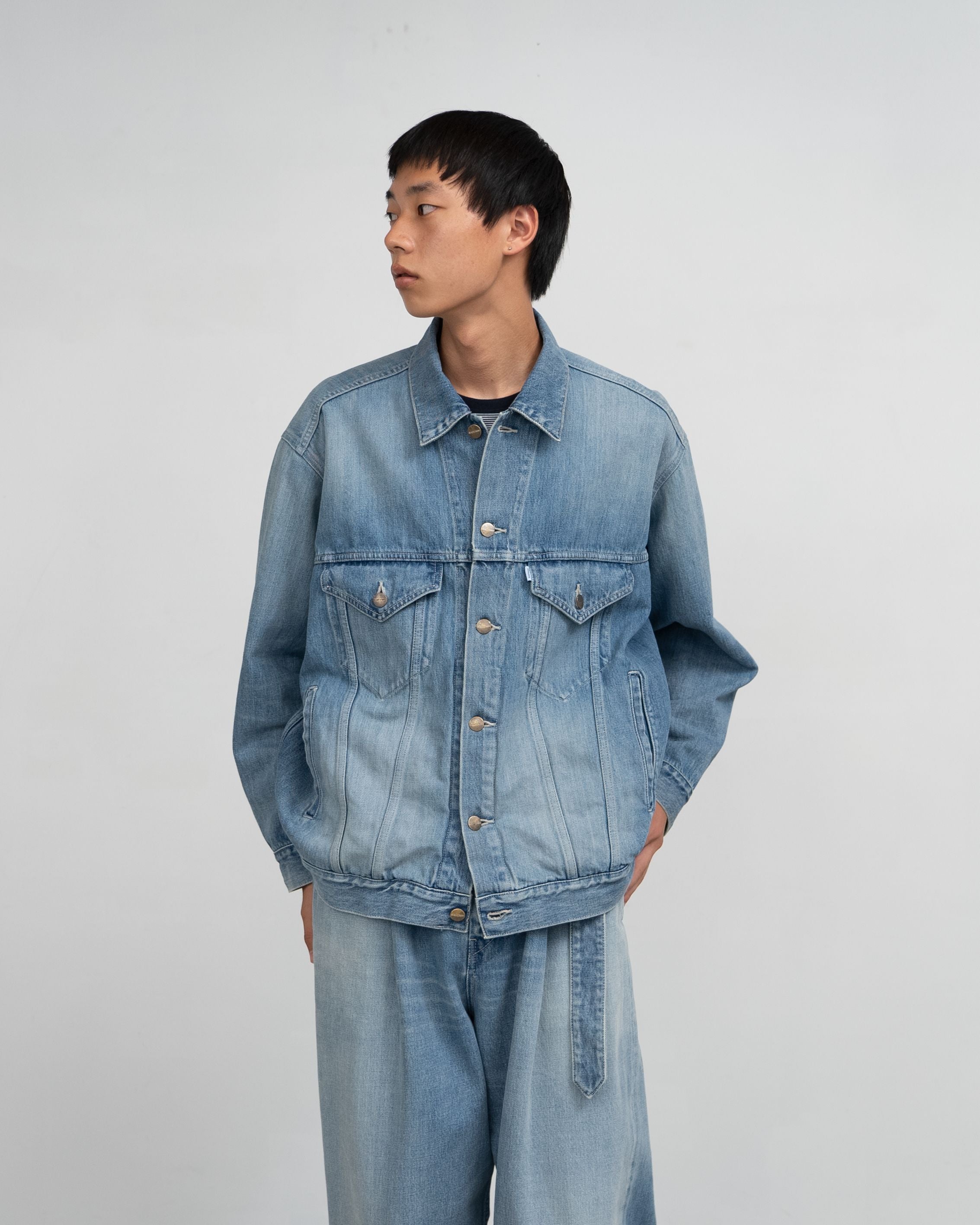 Selvage Denim Trucker Jacket(LIGHT FADE)