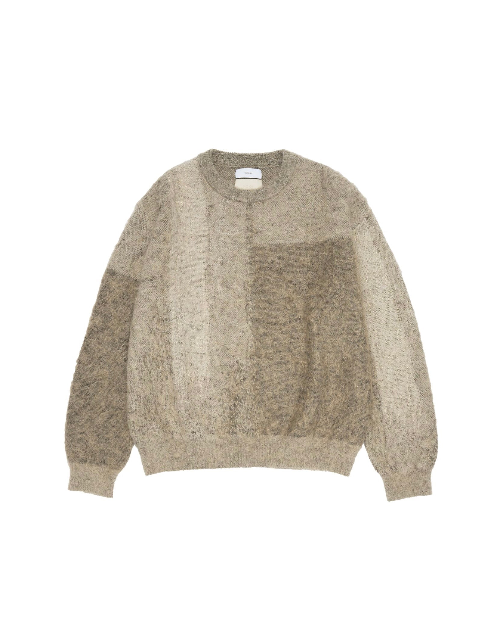 Graphpaper-YOKE for Graphpaper ABSTRACT JACQUARD CREWNECK SWEATER