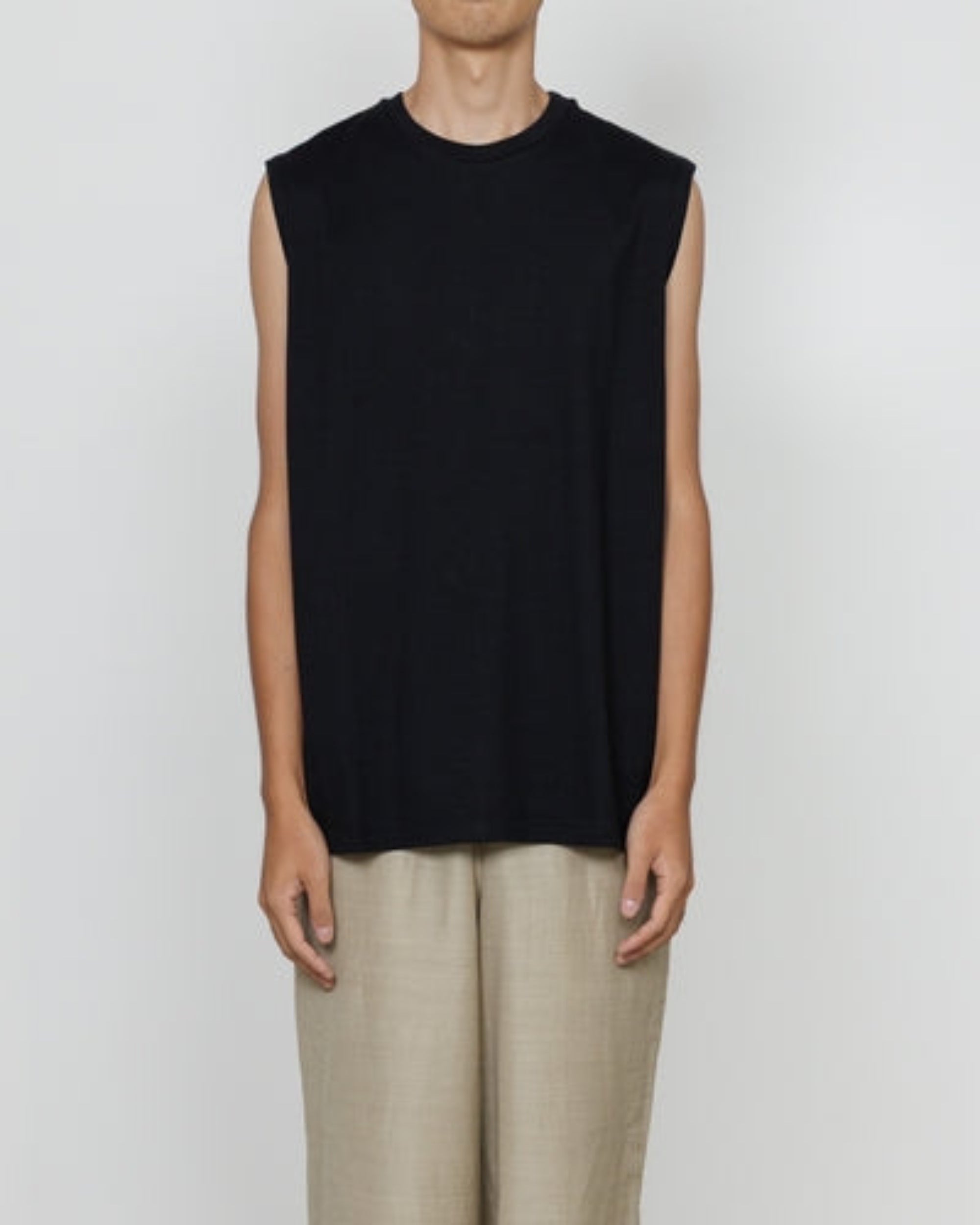 40/2 ORGANIC COTTON KNIT SLEEVELESS TEE