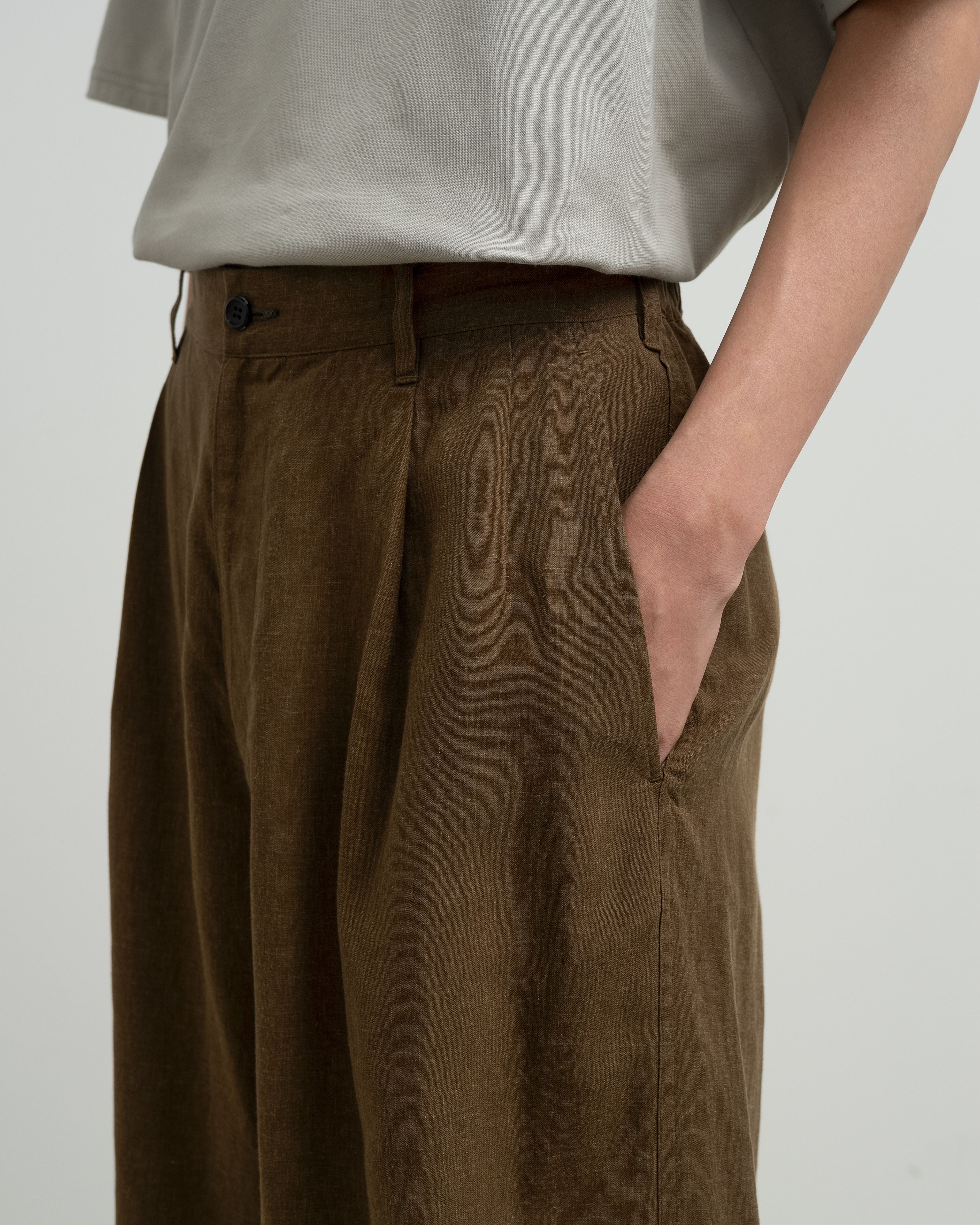 Linen Cupro Oversized Shorts