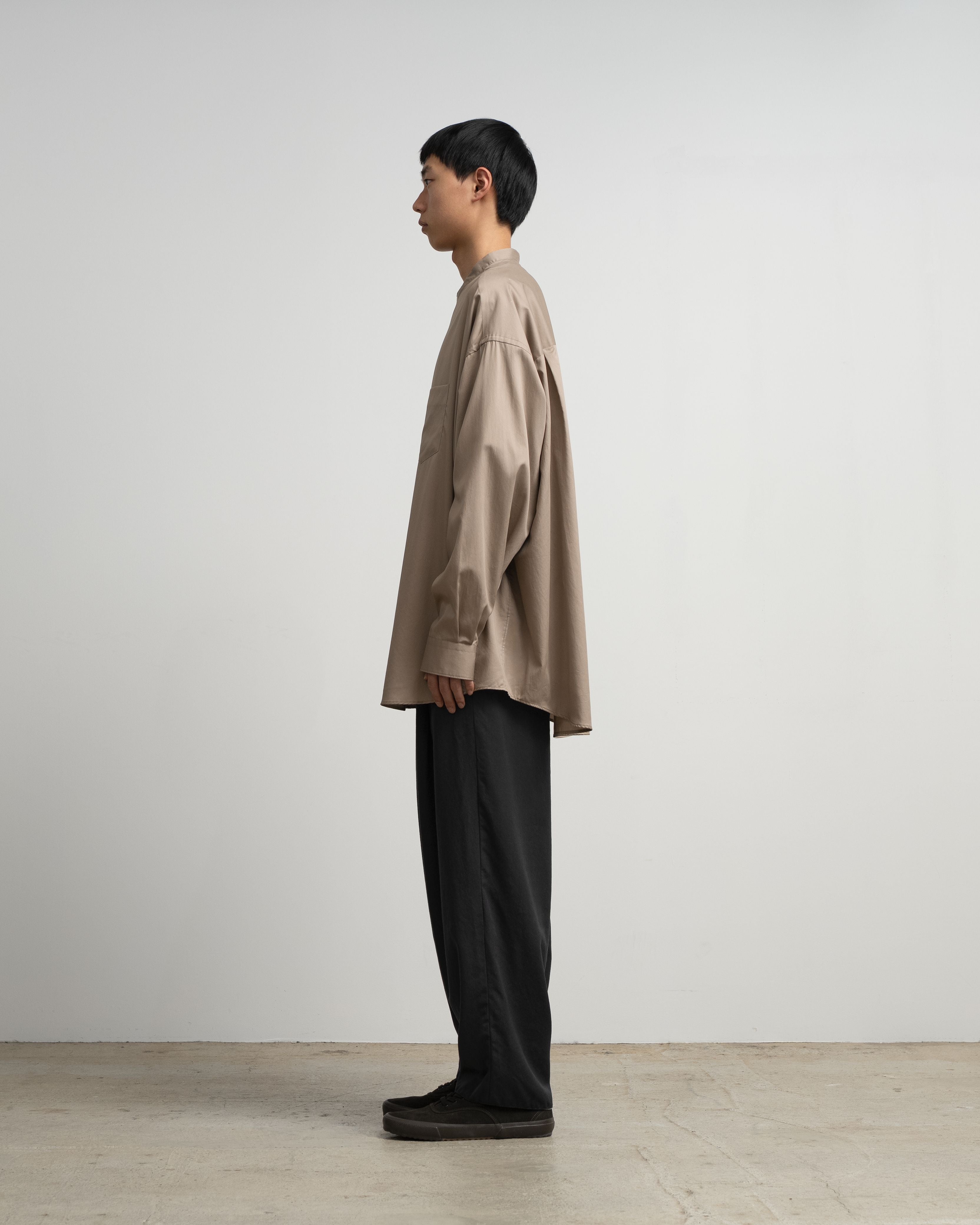 【26SS】Silicon Poplin Oversized Band Collar Shirt