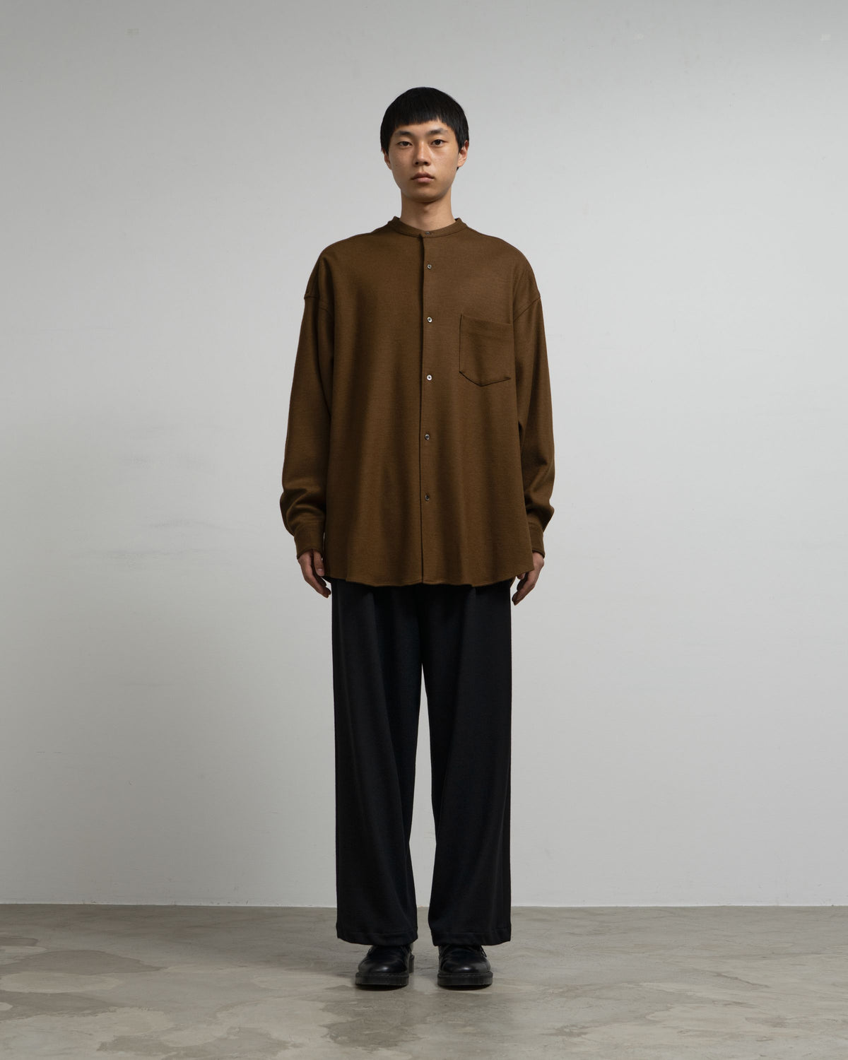 【10/3(土)発売】Wool Smooth Flannel Oversized Band Collar Shirt