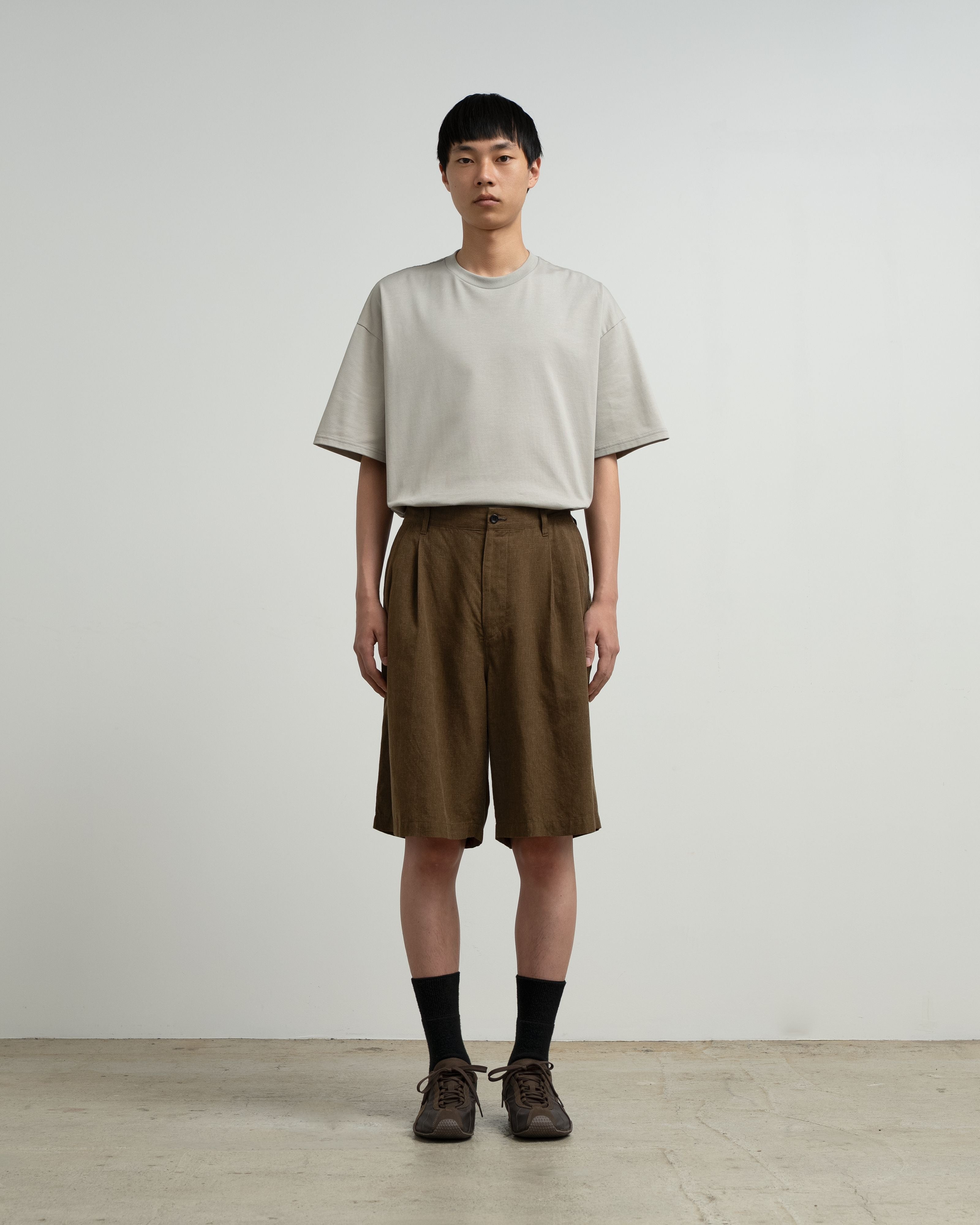 Linen Cupro Oversized Shorts
