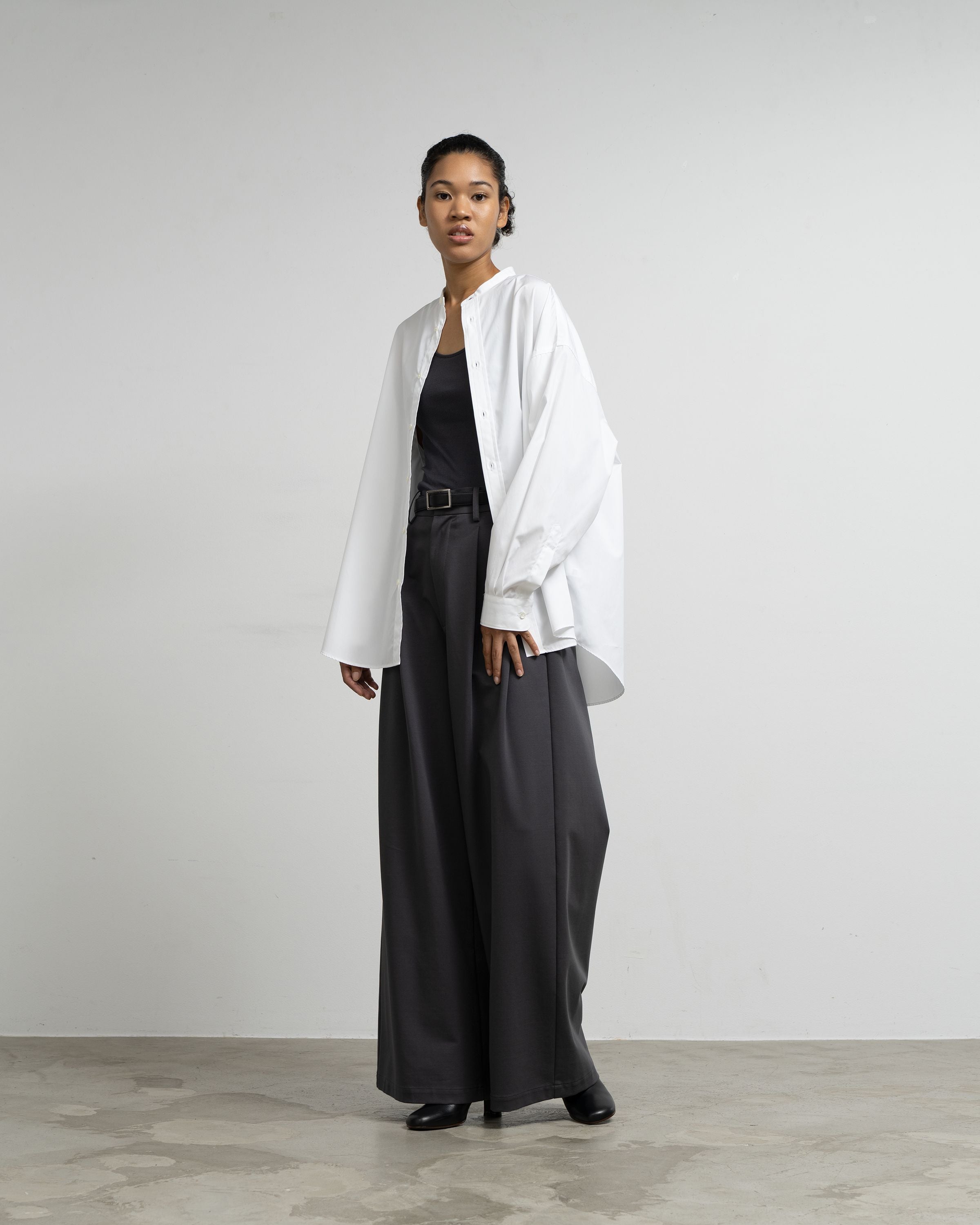 【7/11(土)発売】High Count Broad L/S Oversized Band Collar Shirt