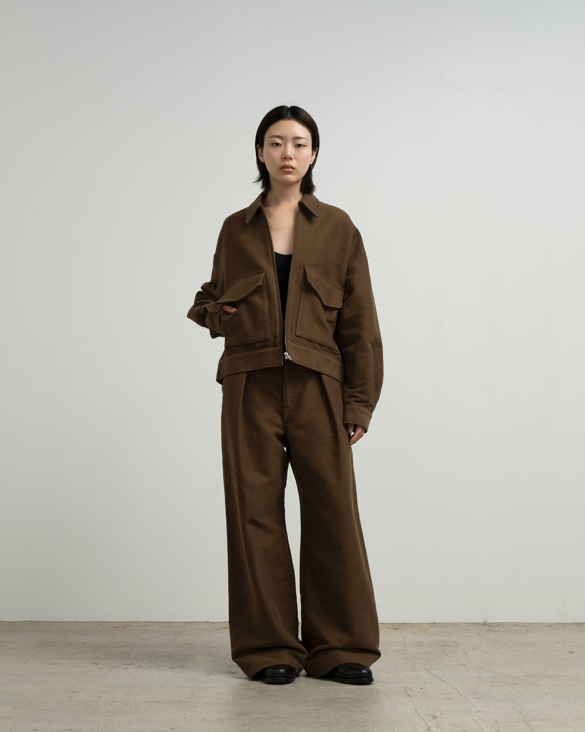Cotton Double Serge Zip Jacket
