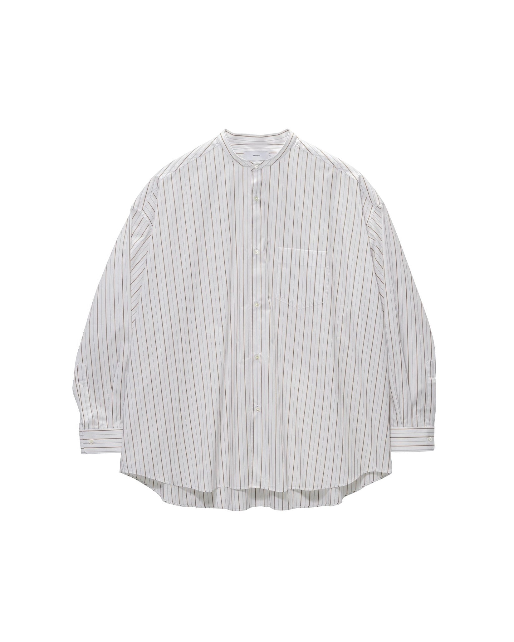 【8/8(土)発売】SIDOGRAS Brown Stripe L/S Oversized Band Collar Shirt
