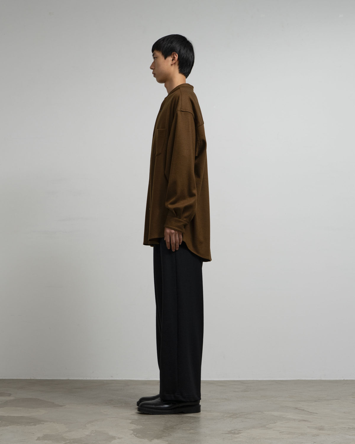 【10/3(土)発売】Wool Smooth Flannel Oversized Band Collar Shirt