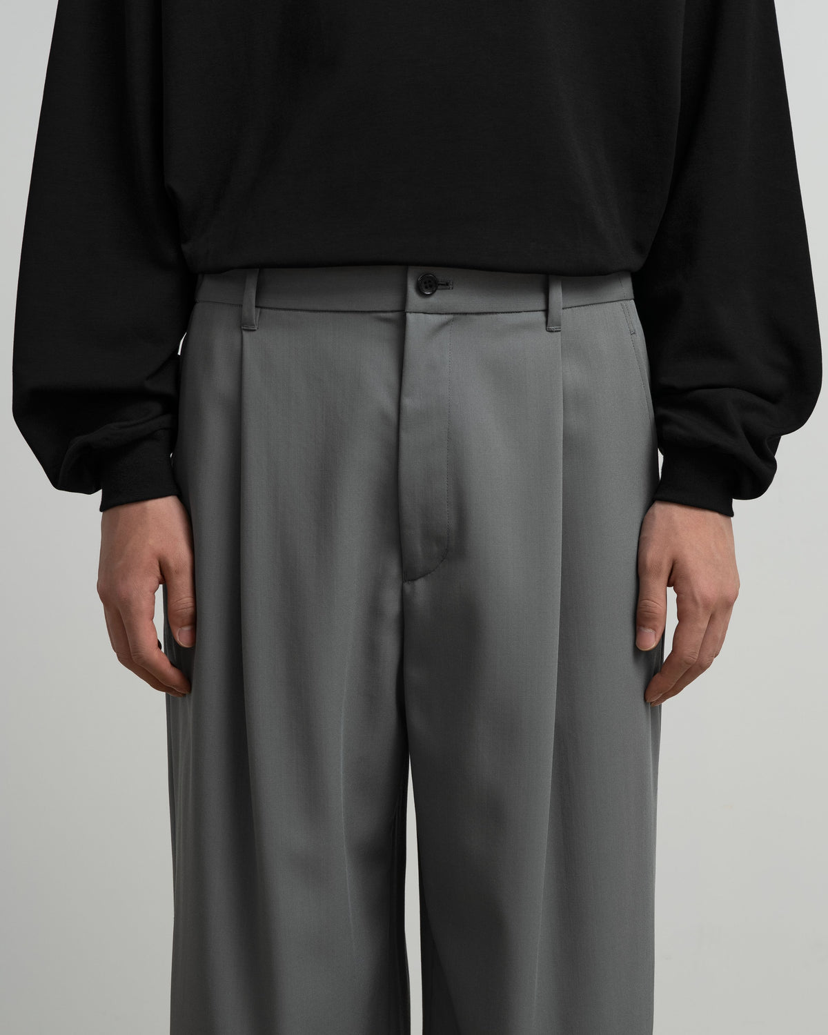Techno Wool Twill Wide Tapered Trousers