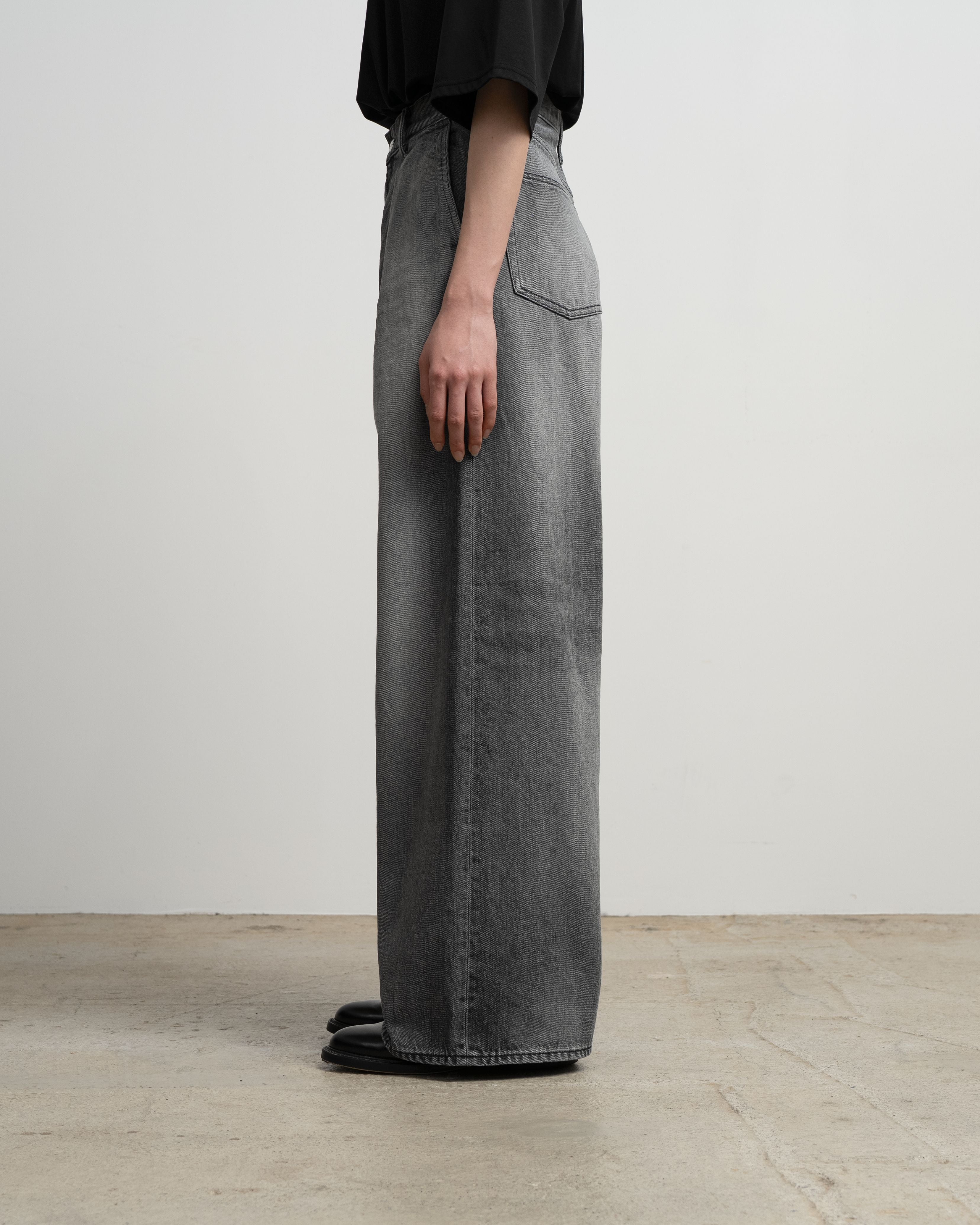 Selvage Denim Two Tuck Wide Pants-LIGHT FADE-
