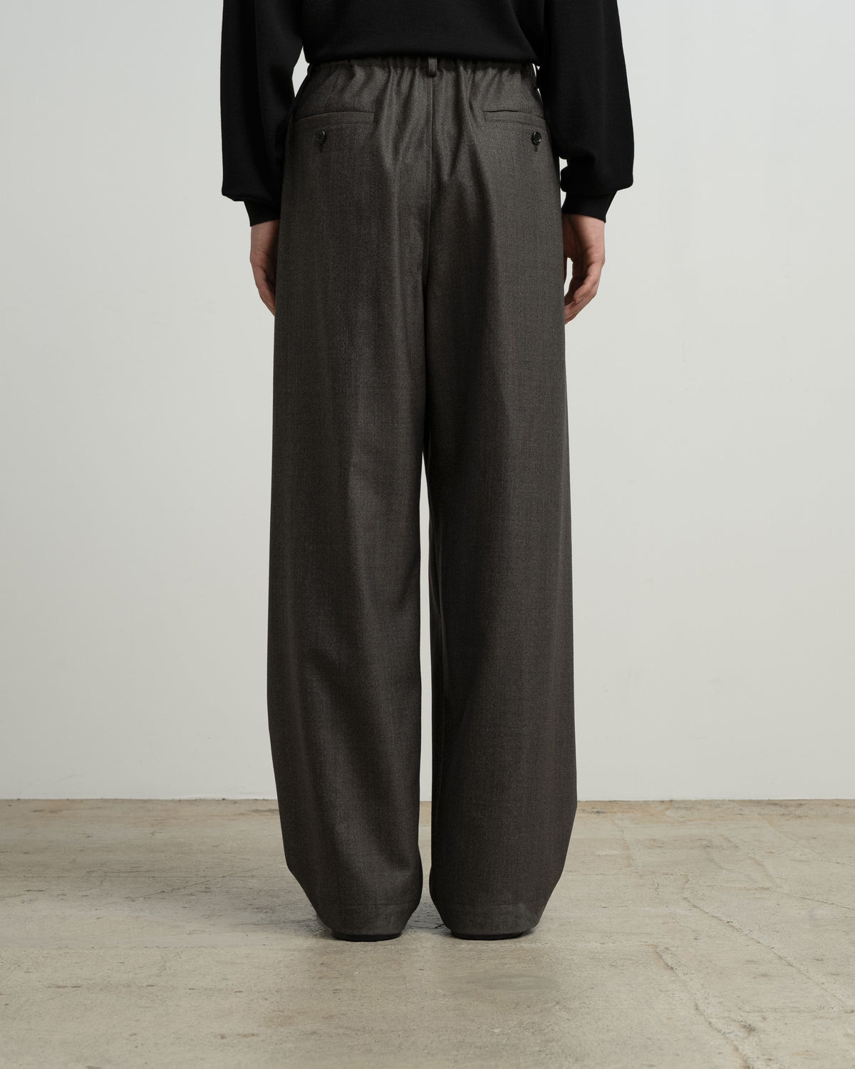 Melange Matt Worsted Side Seamless Trousers