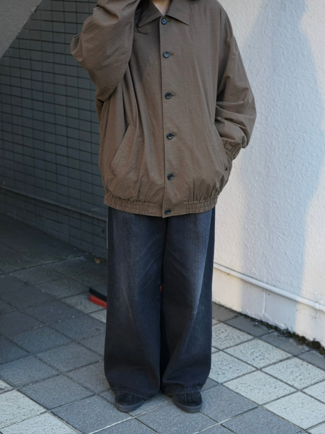 Cotton Wool Poplin Oversized Blouson