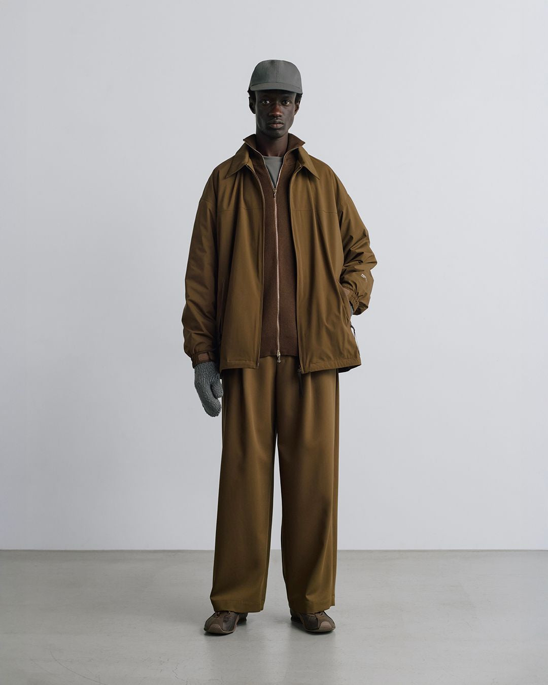 Techno Wool Twill Wide Tapered Trousers