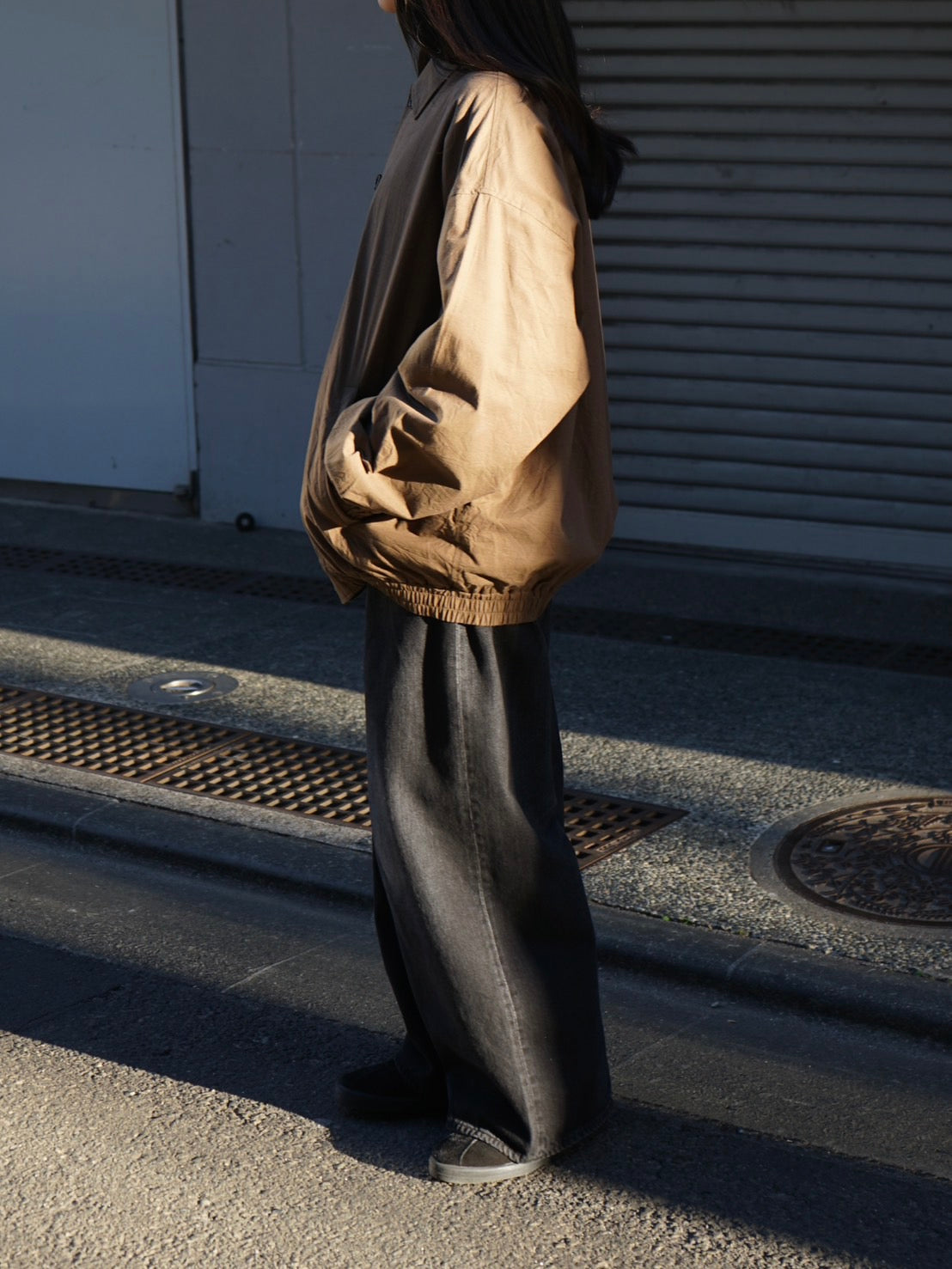 Cotton Wool Poplin Oversized Blouson