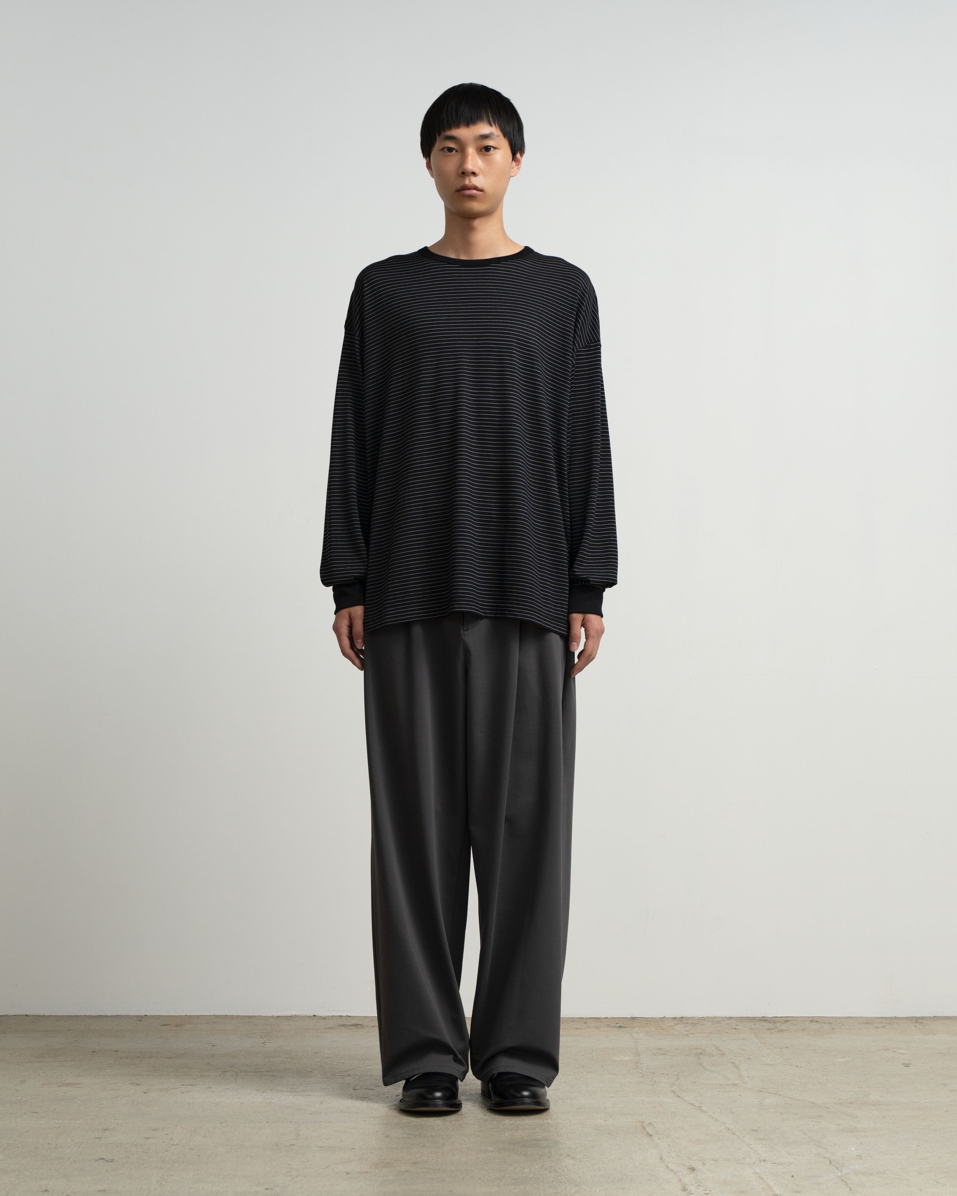 【9/5(土)発売】Fine Wool Border L/S Crew Neck Tee