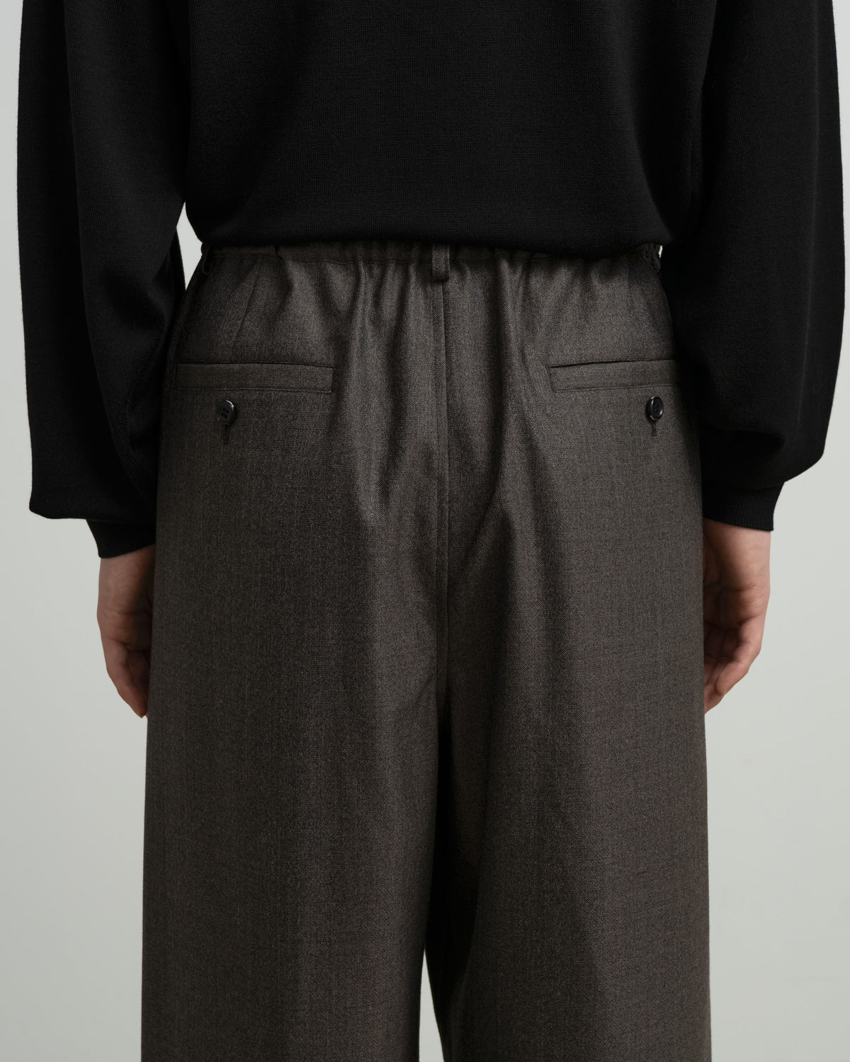 Melange Matt Worsted Side Seamless Trousers