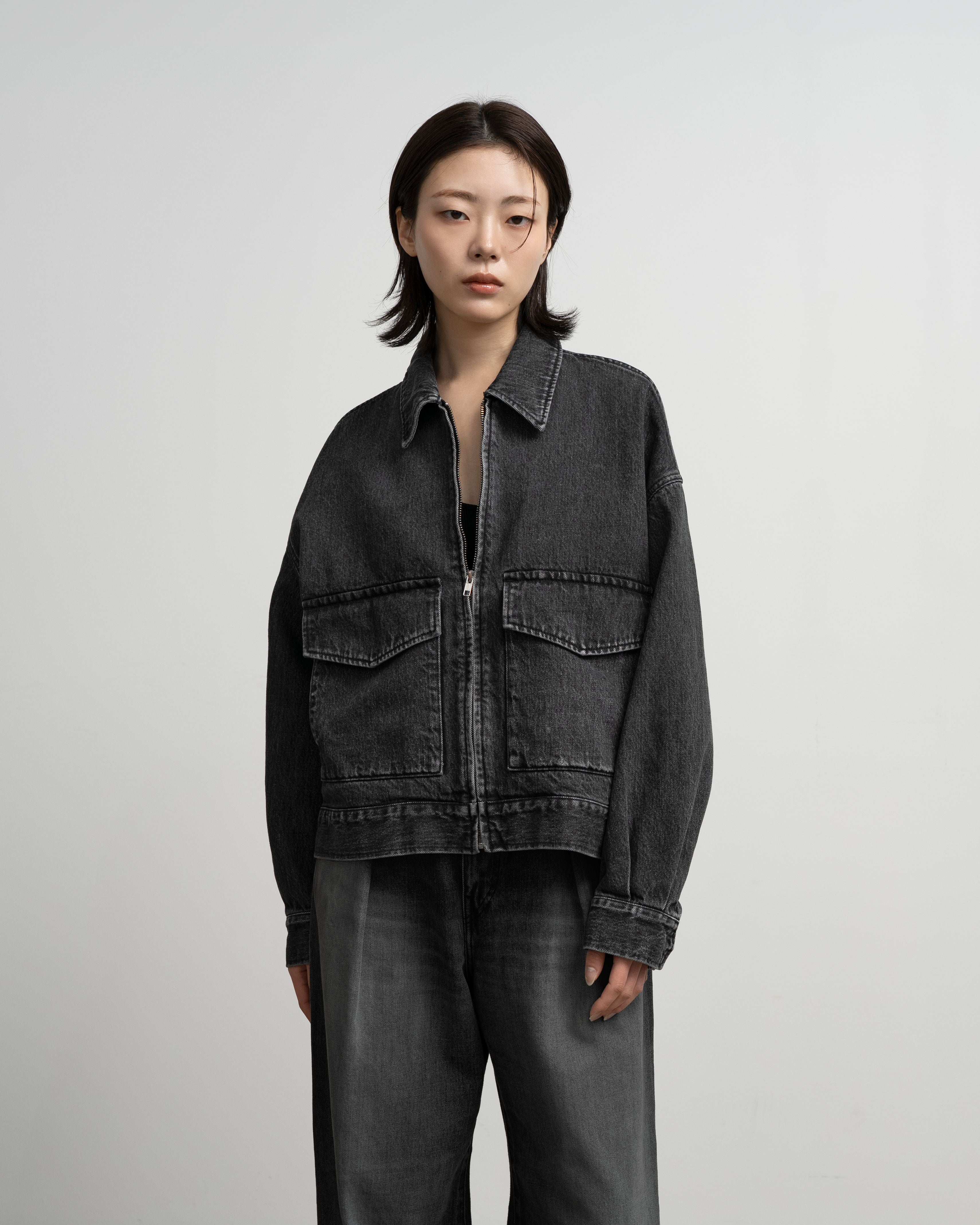 Selvage Denim Zip Jacket -LIGHT FADE-