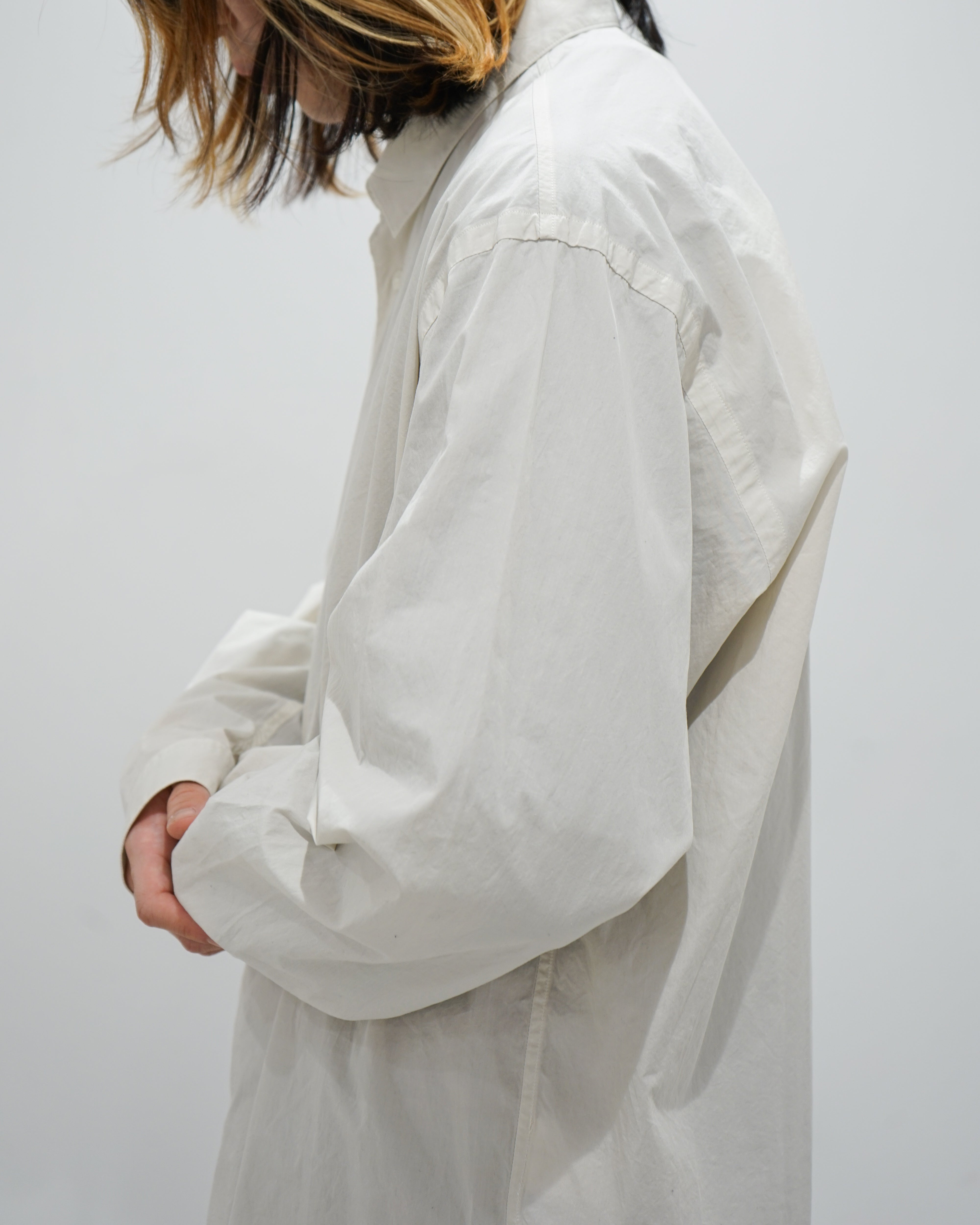 SHRINK COTTON LAWN OVERSIZED SHIRT