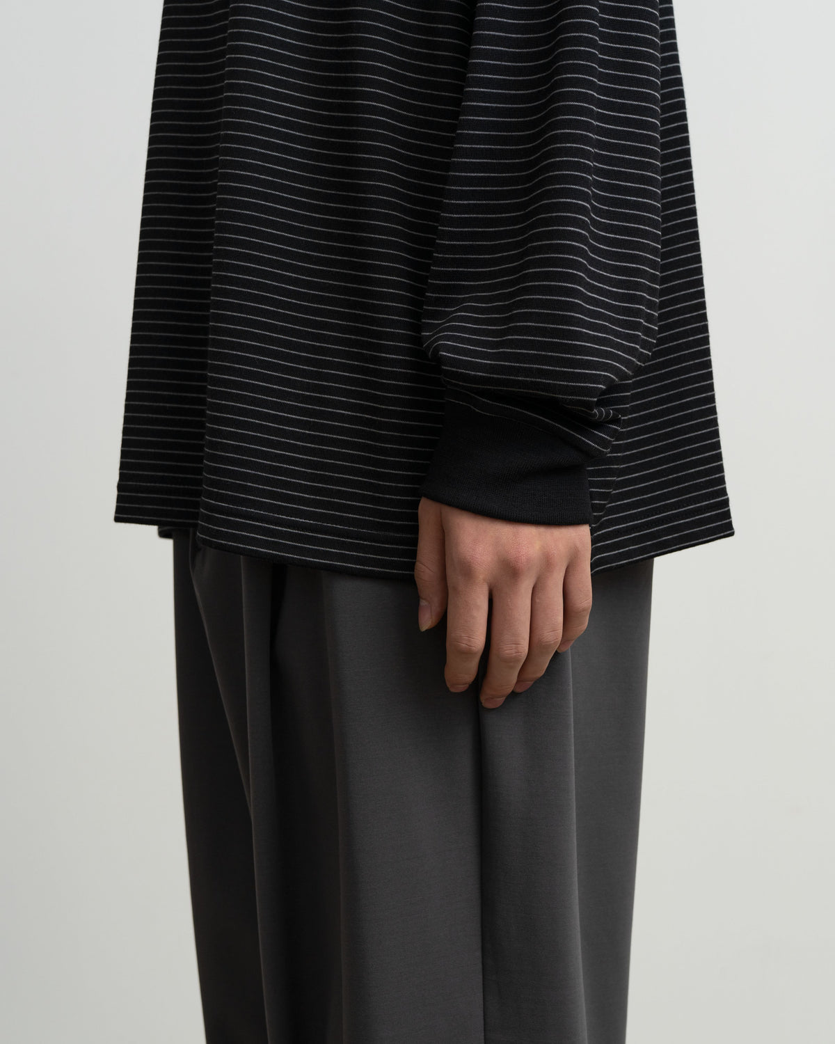 【9/5(土)発売】Fine Wool Border L/S Crew Neck Tee