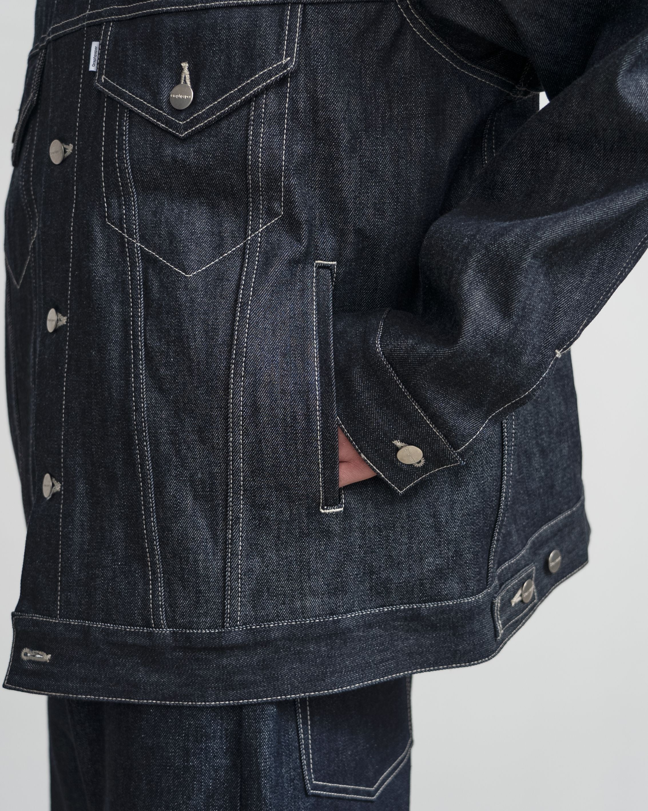 Selvage Denim Trucker Jacket(RIGID.WASHED)