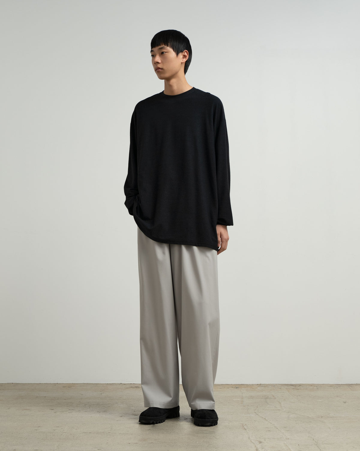 Cotton Wool Ripple Crew Neck L/S Tee