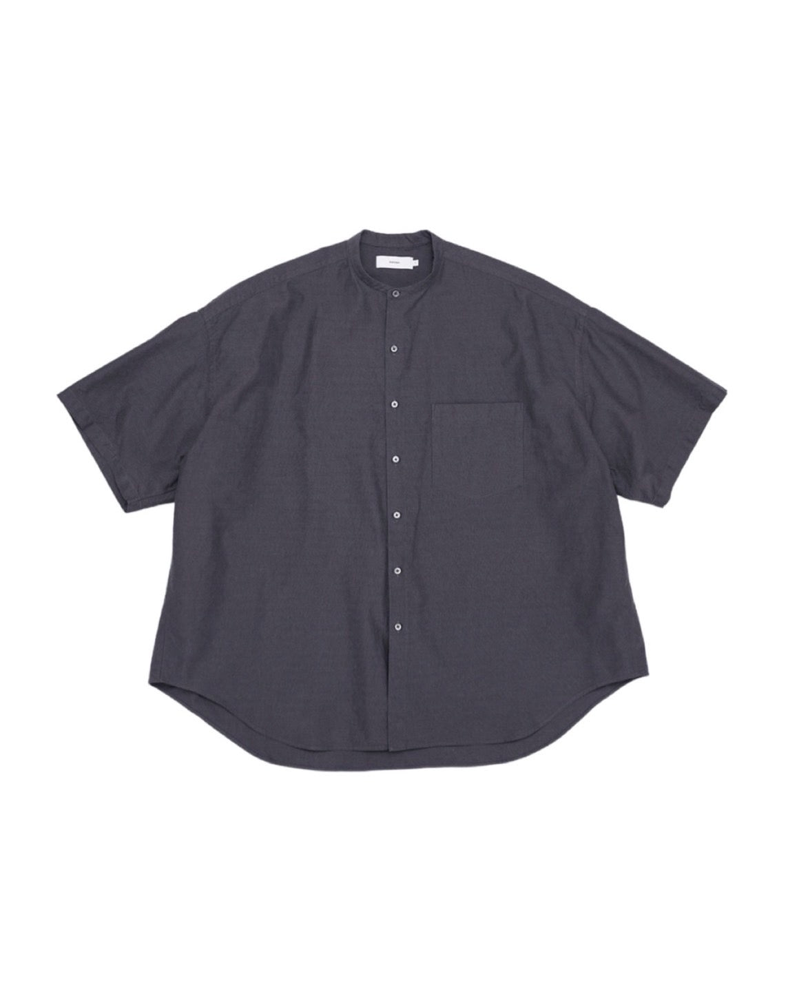 Oxford S/S Oversized Band Collar Shirt