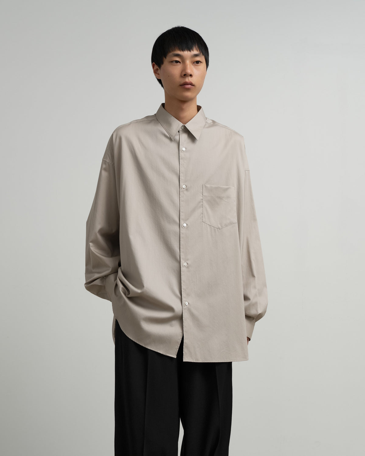 Silicon Poplin Oversized Regular Collar Shirt