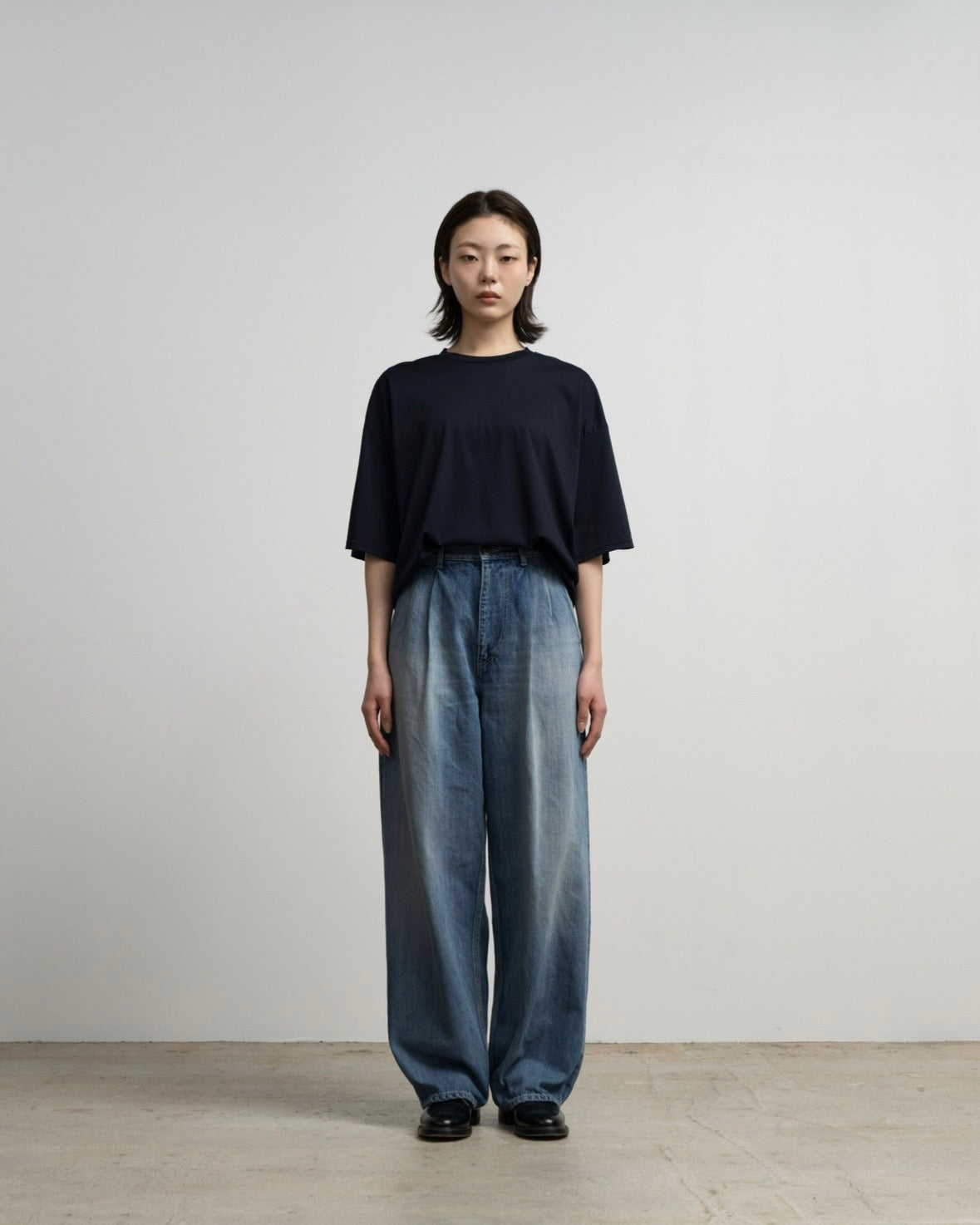 Selvage Denim Two Tuck Pants -LIGHT FADE-