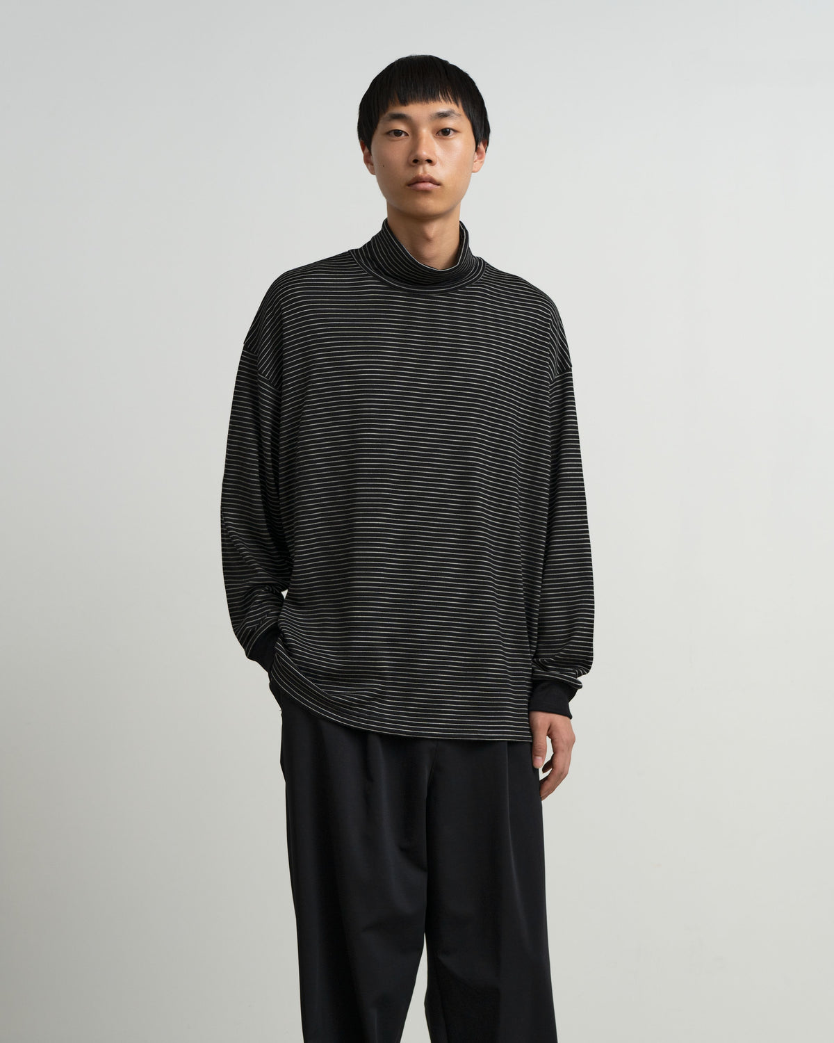 【9/5(土)発売】Fine Wool Border L/S Turtle Neck Tee