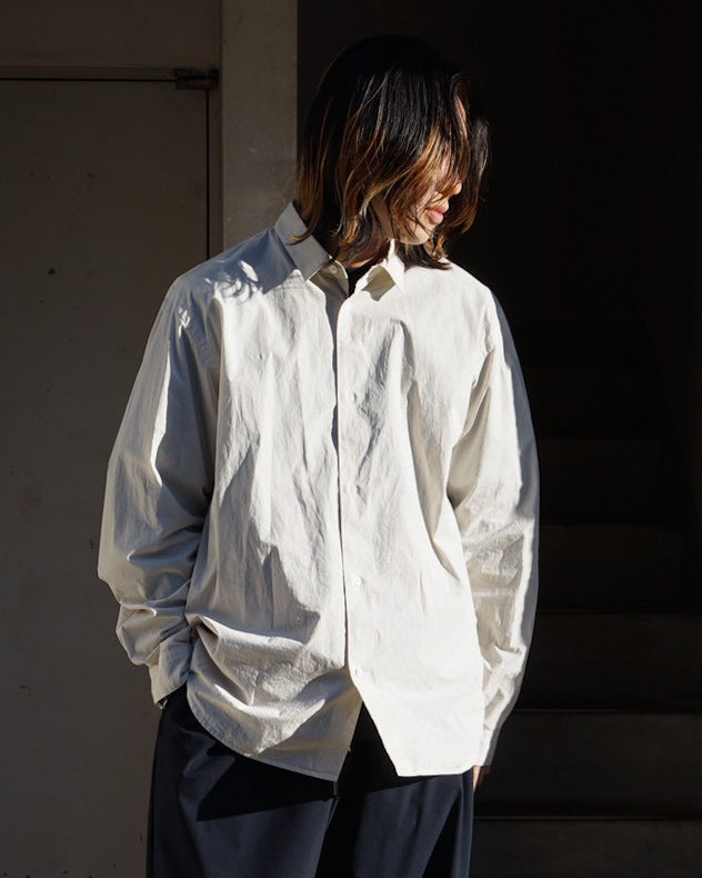 SHRINK COTTON LAWN OVERSIZED SHIRT