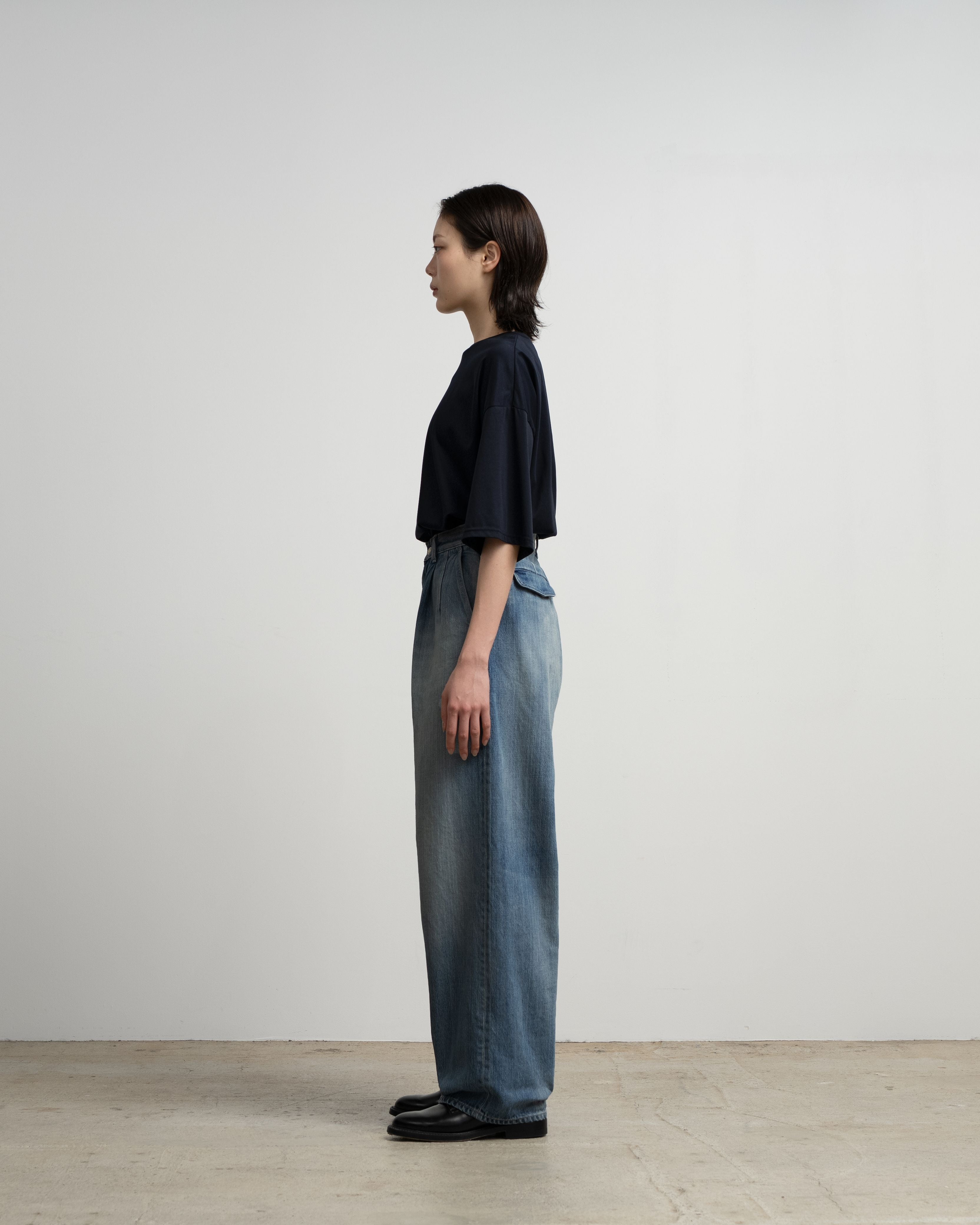 Selvage Denim Two Tuck Pants -LIGHT FADE-