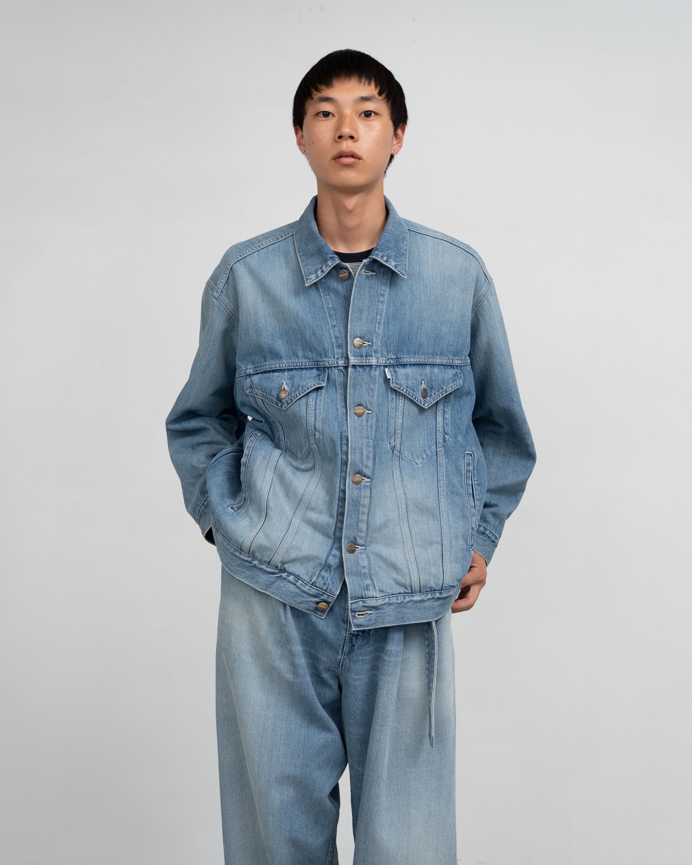 Selvage Denim Trucker Jacket(LIGHT FADE)