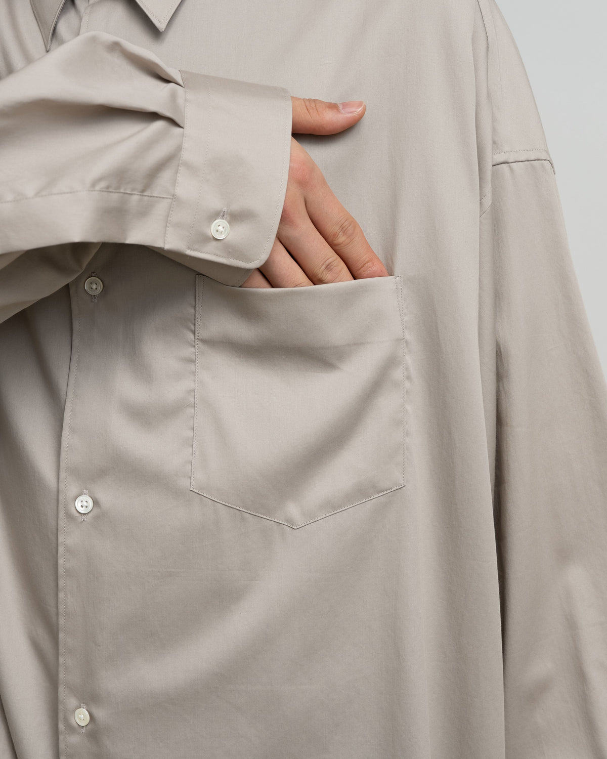 Silicon Poplin Oversized Regular Collar Shirt
