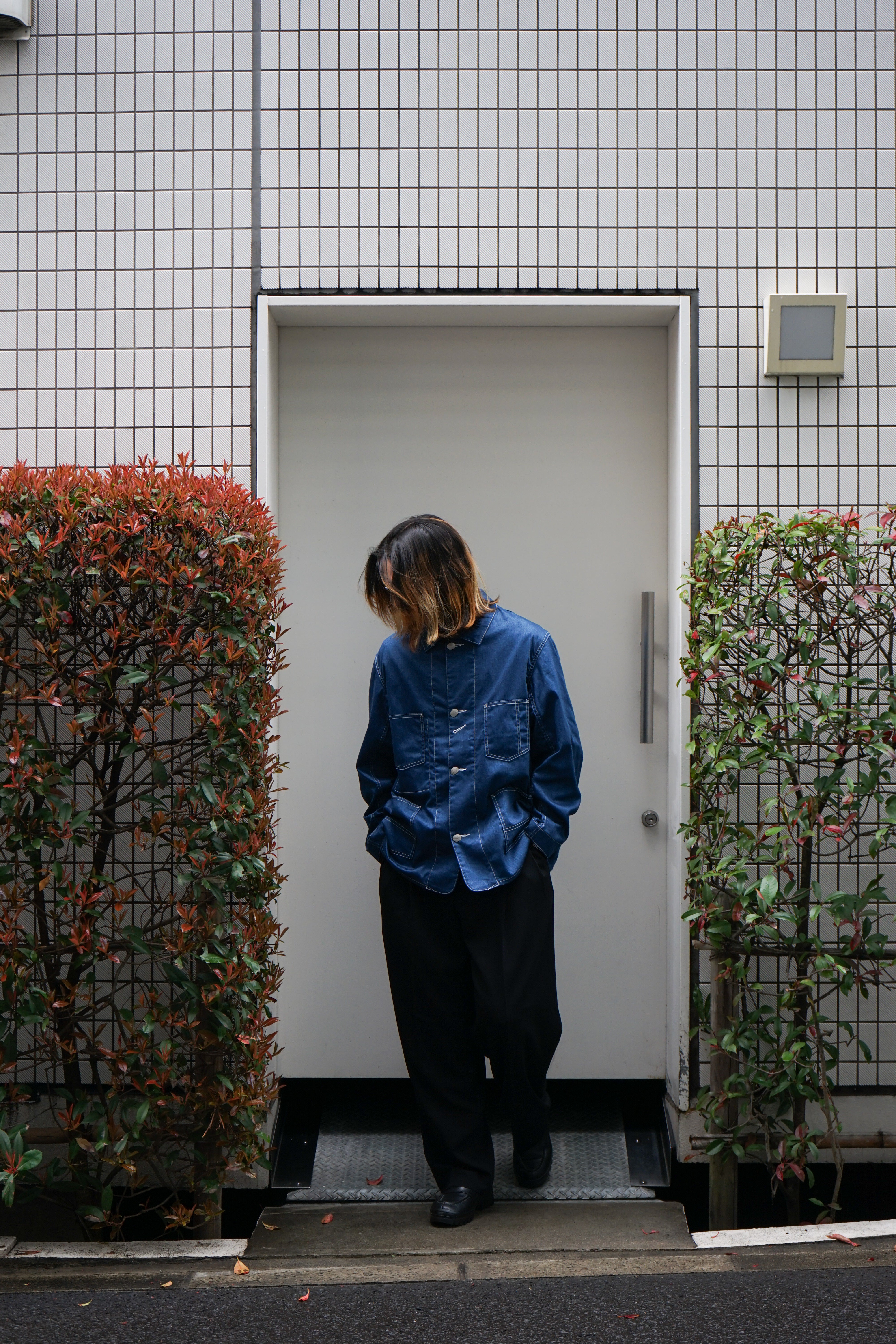 PRINT DENIM COVERALL JACKET