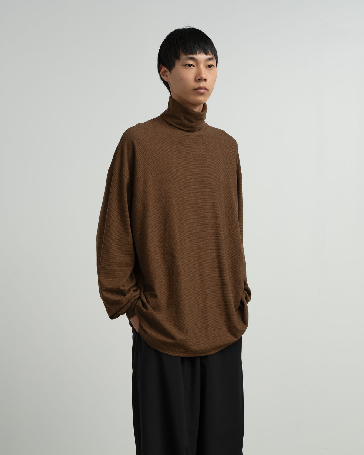 Cotton Wool Ripple High Neck L/S Tee