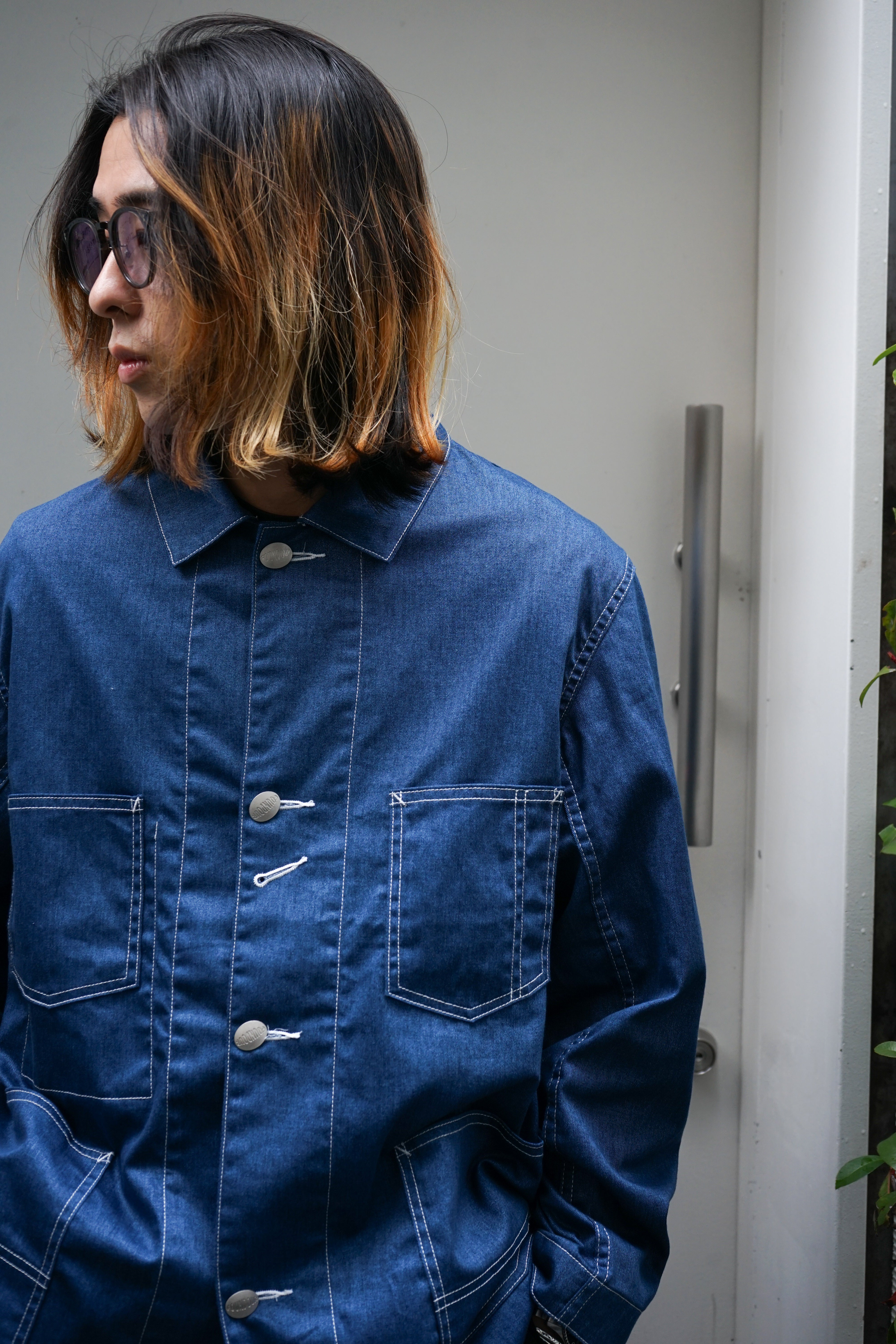 PRINT DENIM COVERALL JACKET