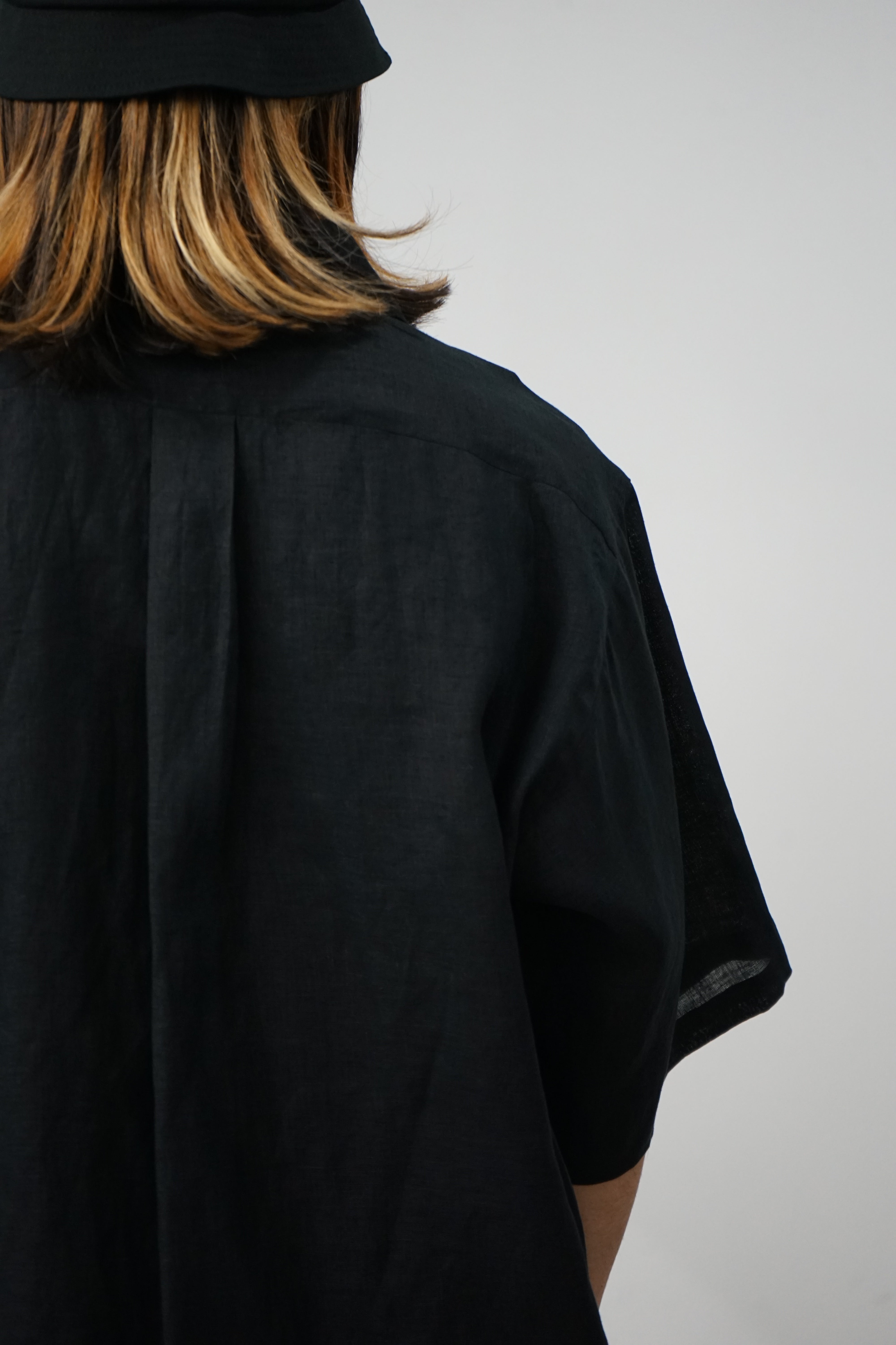 HEMP SHIRTING NEW OPEN COLLAR S/S SHIRT